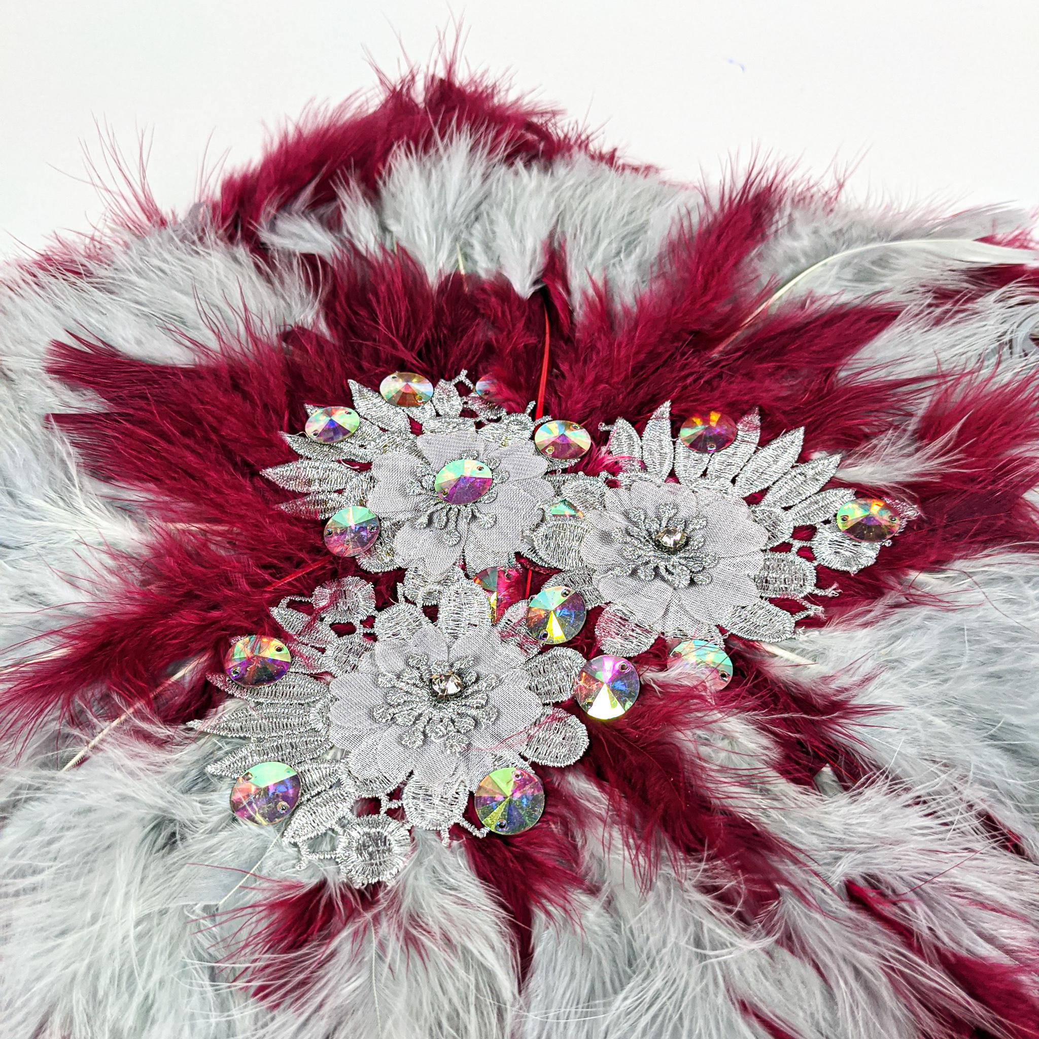 Wine Traditional Wedding Hand Fan