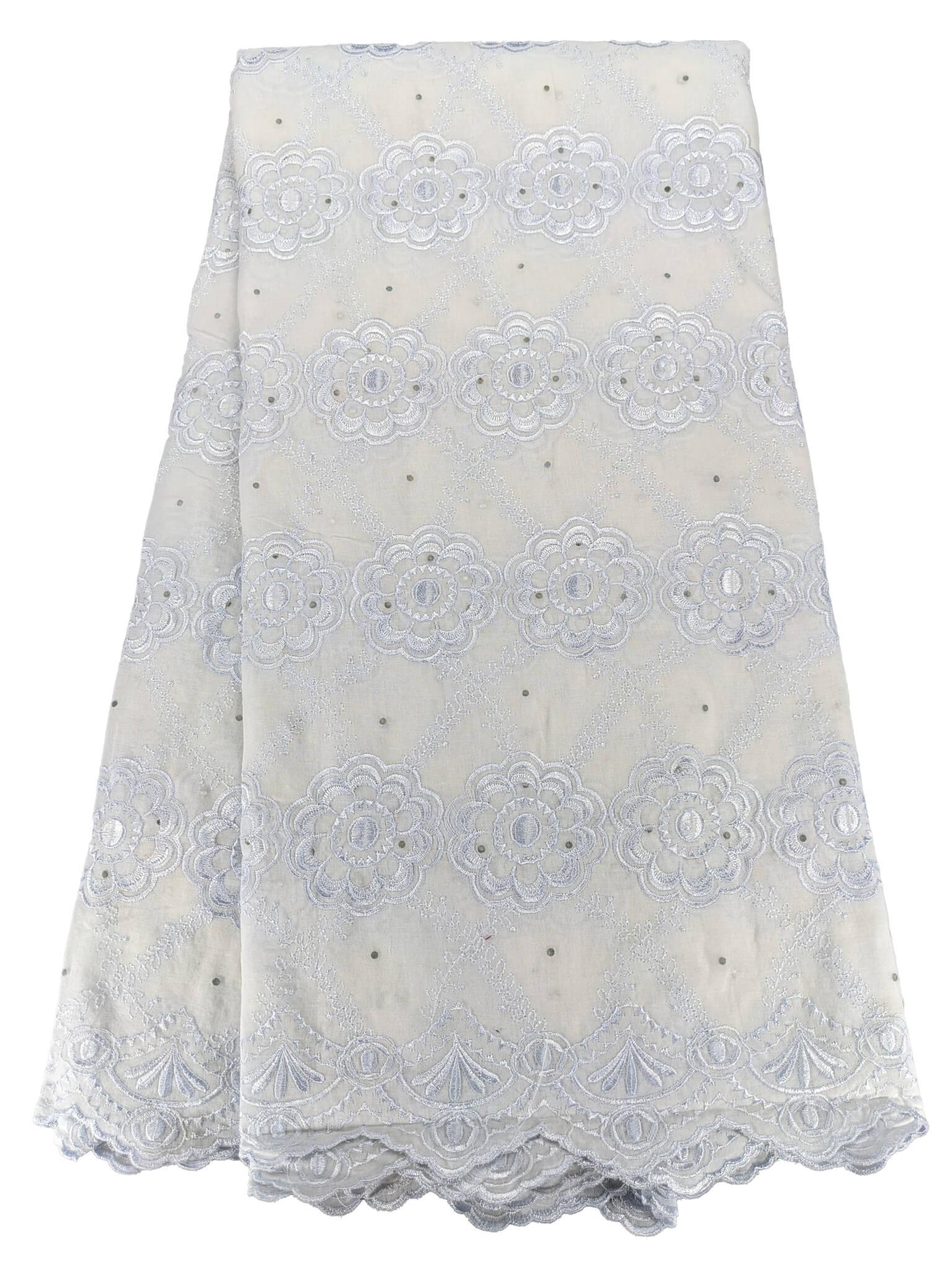 White & Silver Cotton Lace