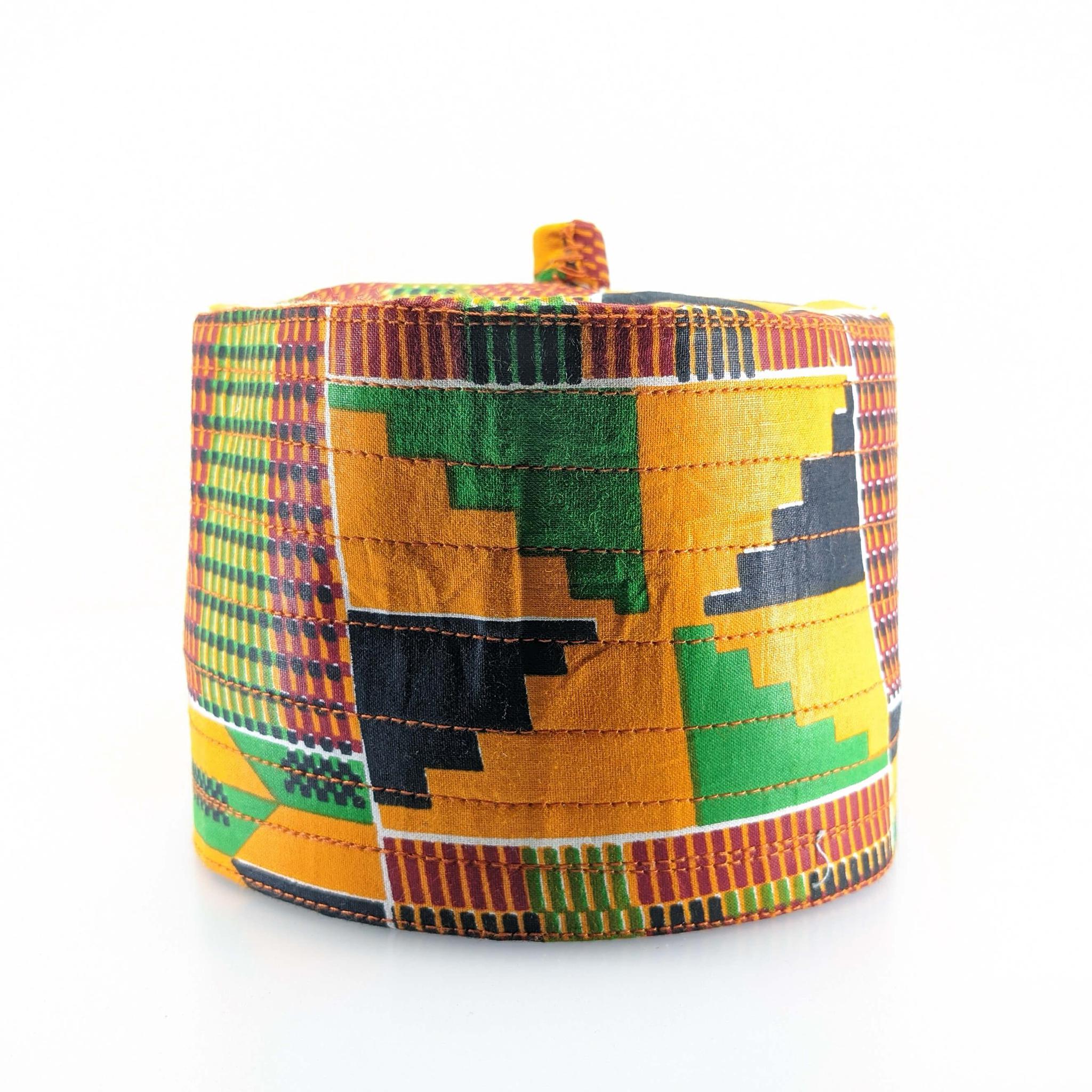Kente Orange Kufi Cap