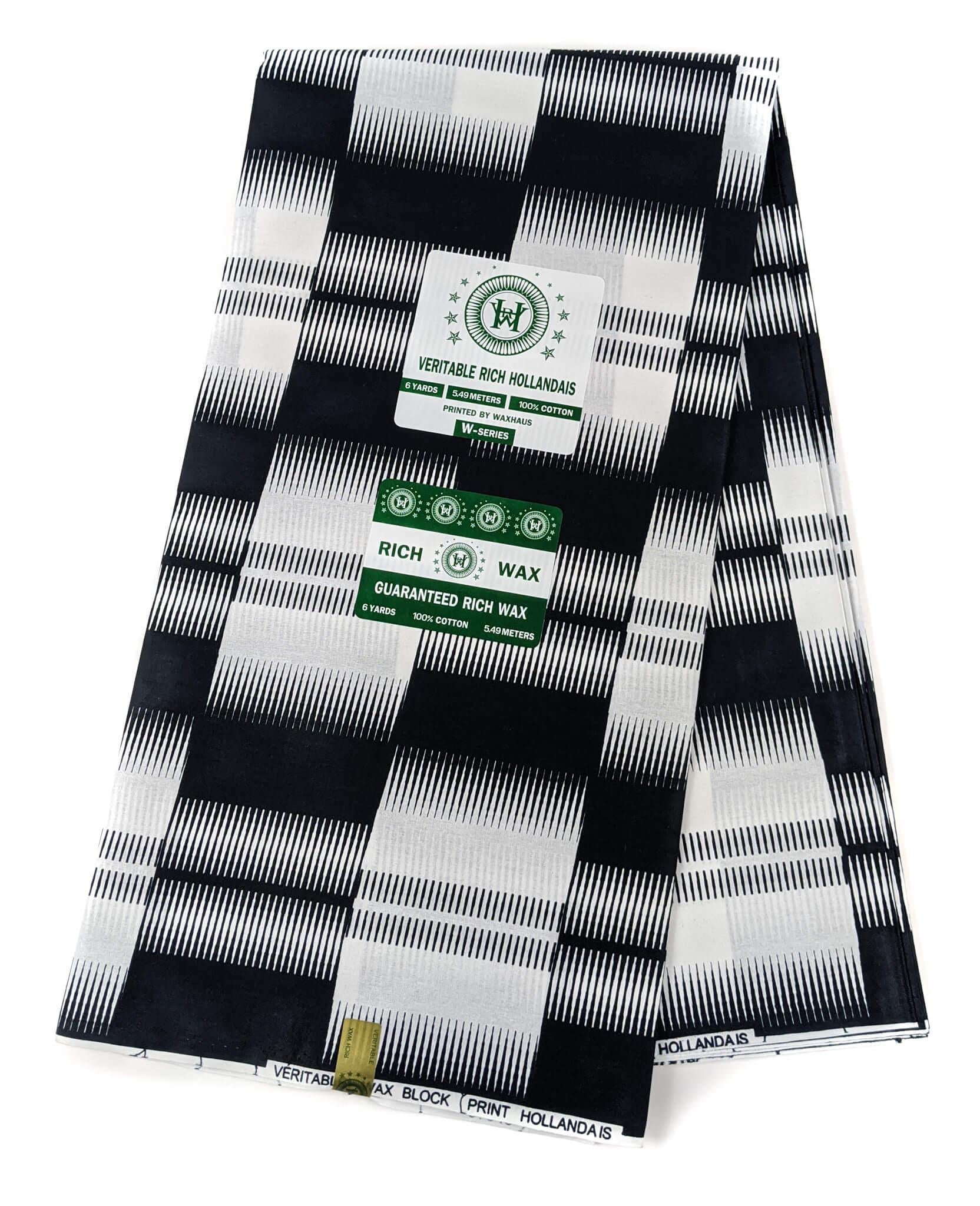 Black and White African Wax Fabric