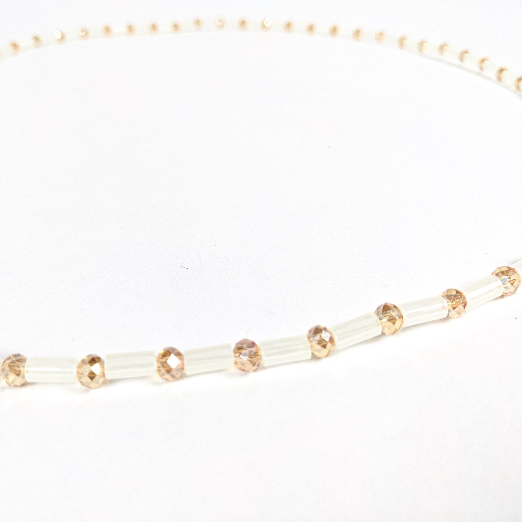 Creme & Gold Elastic Waist Beads