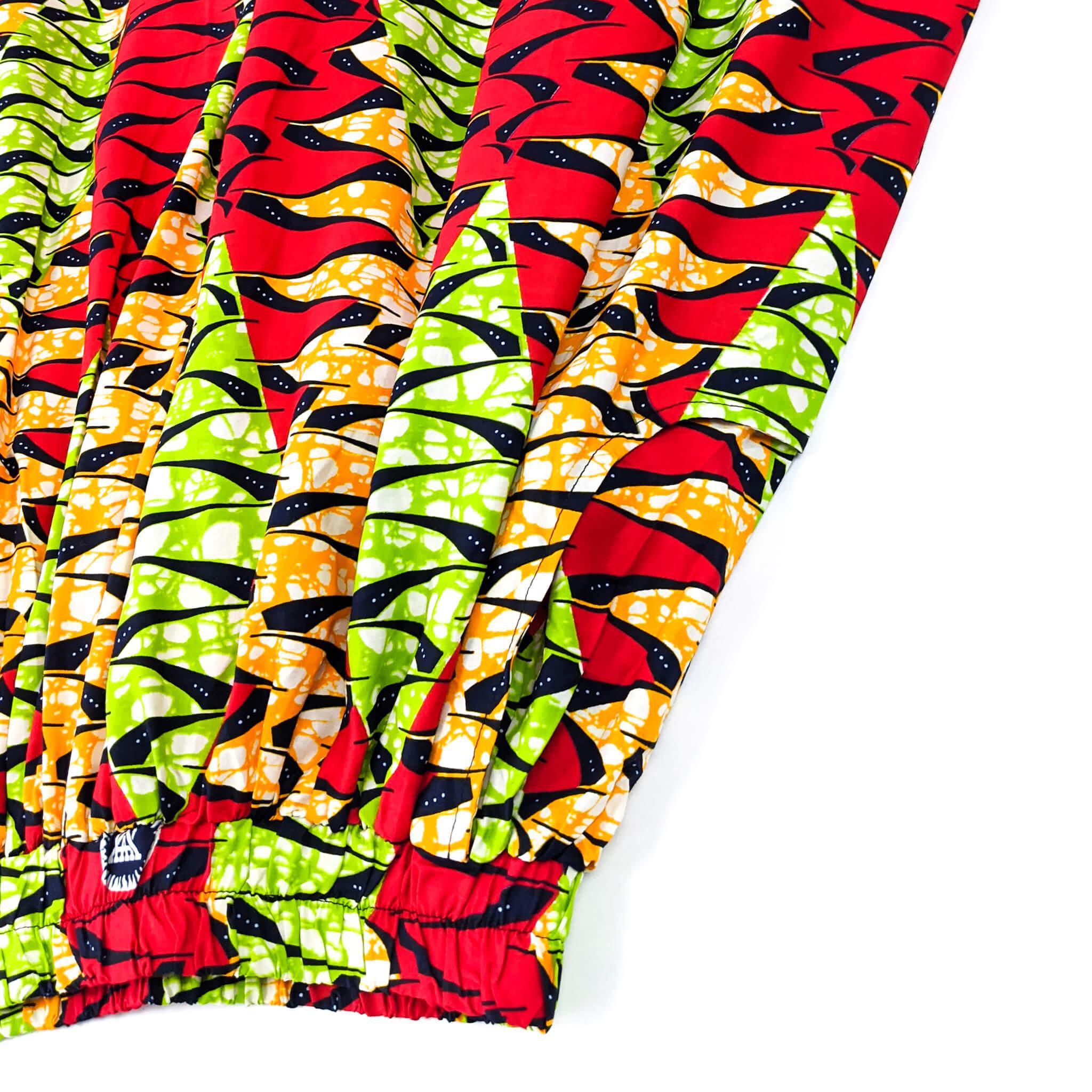 Handmade Red Multi Ankara Print Midi Skirt