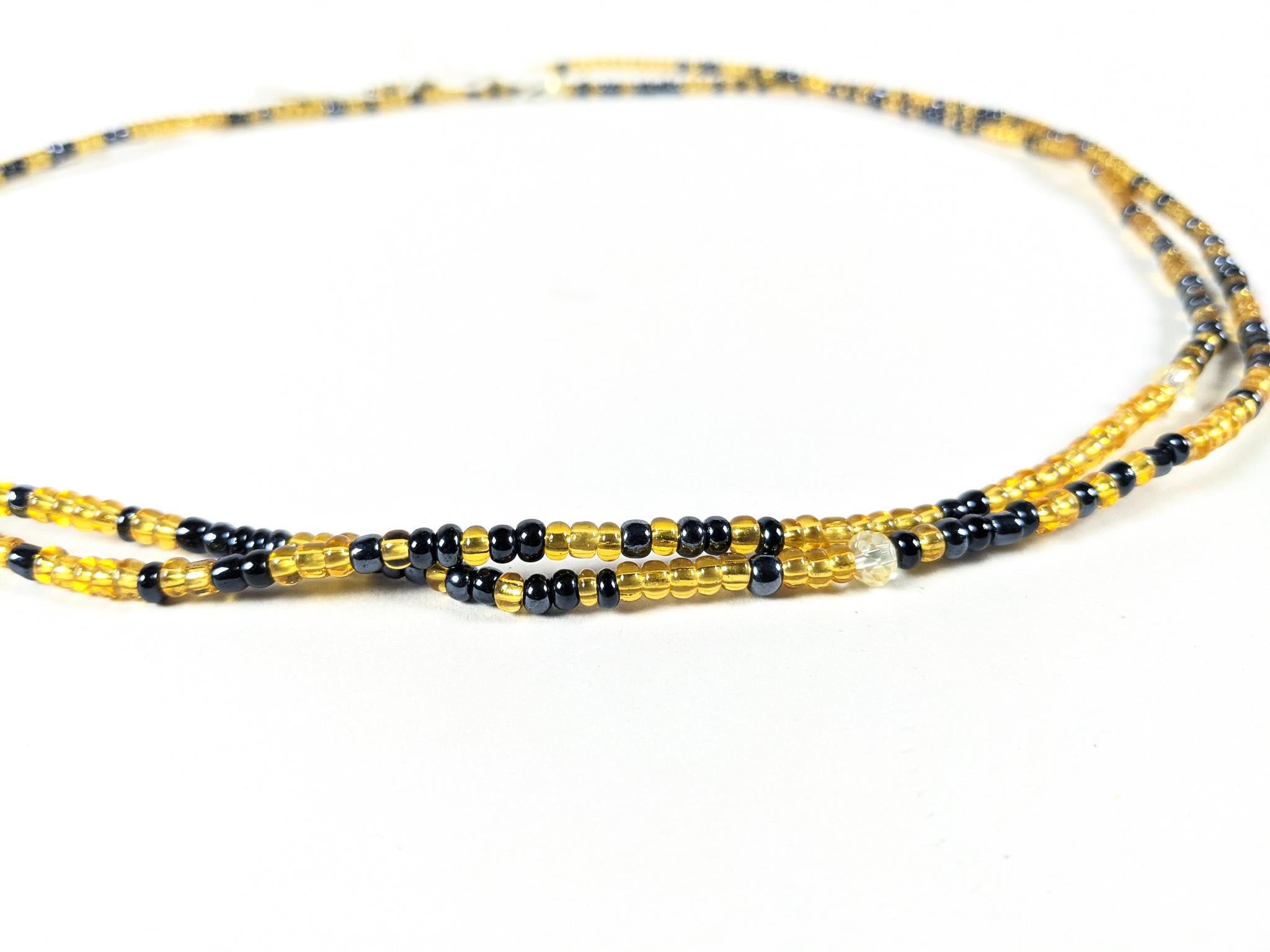 Black & Gold String Tie Waist Beads
