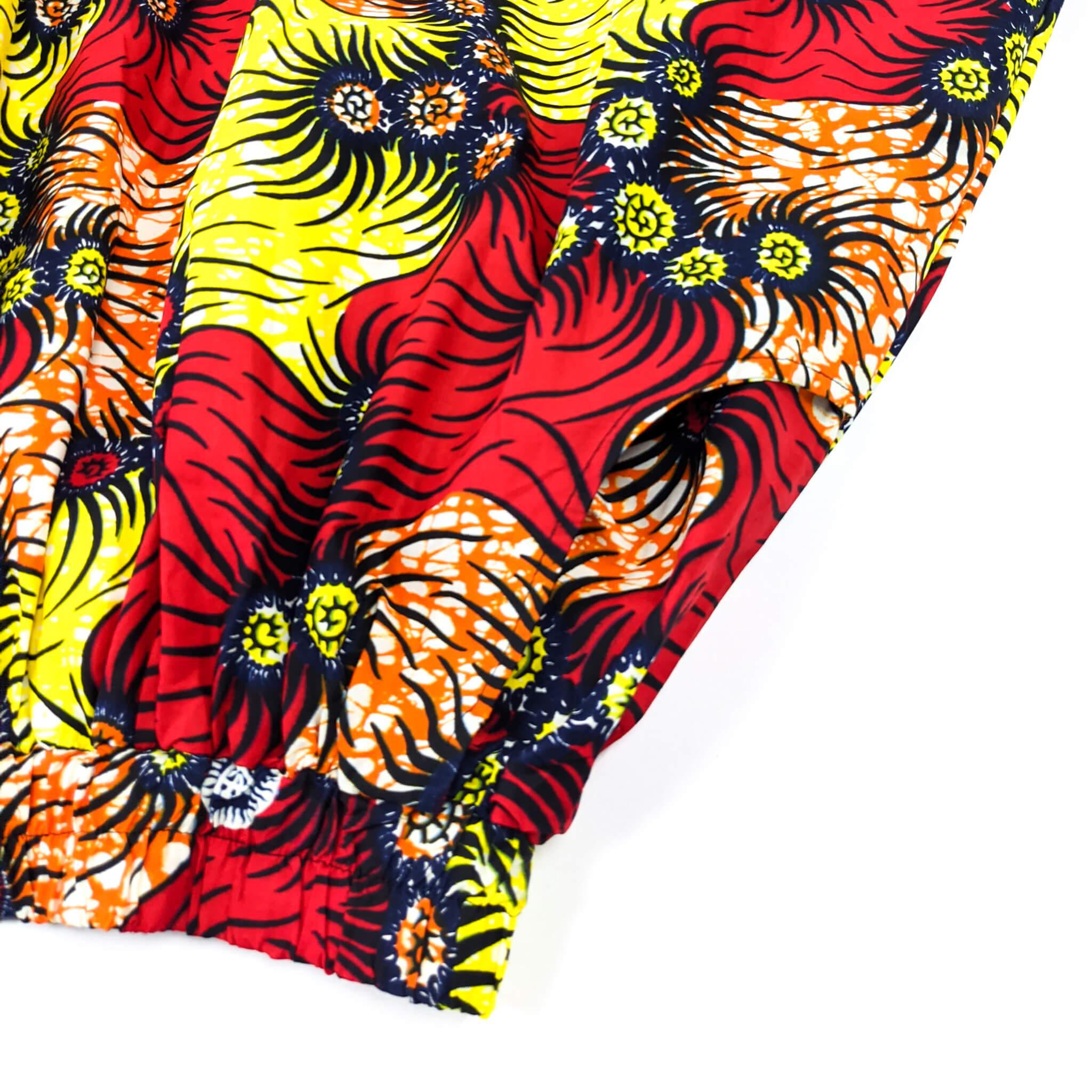 Handmade Red Ankara Print Midi Skirt