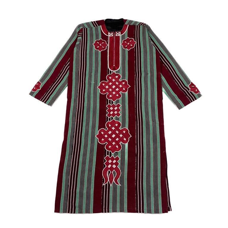 Mallam Burgundy & Green Dashiki Set