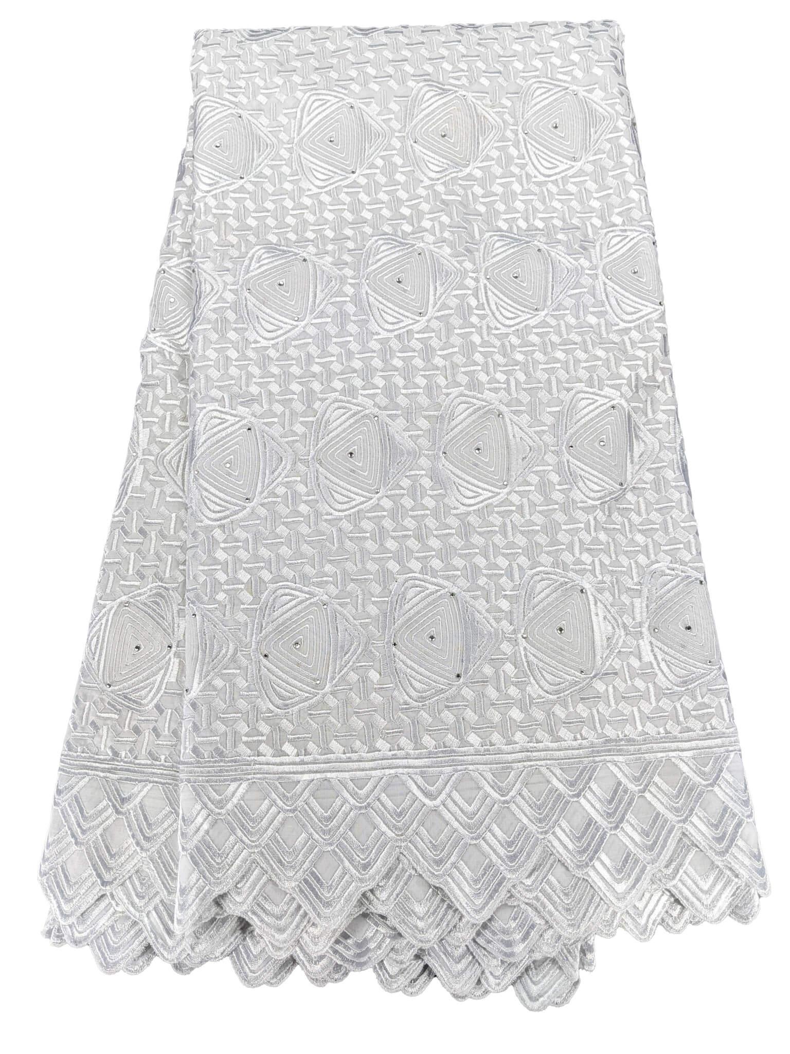 White Unique Cotton Voile Lace