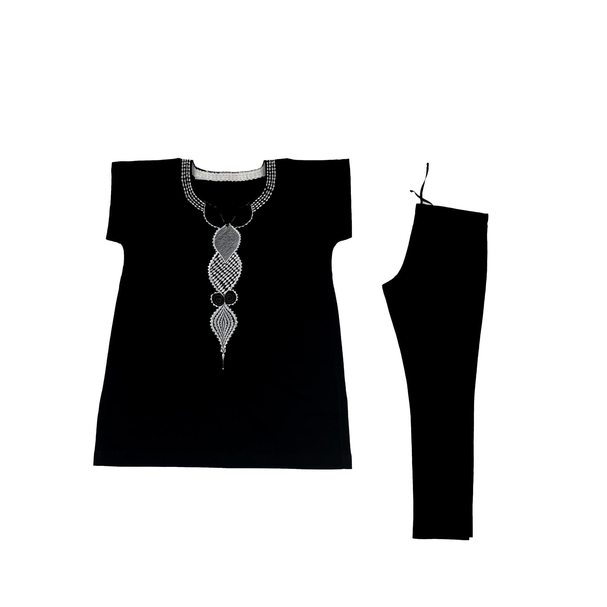 Black 2pc Embroidery Set