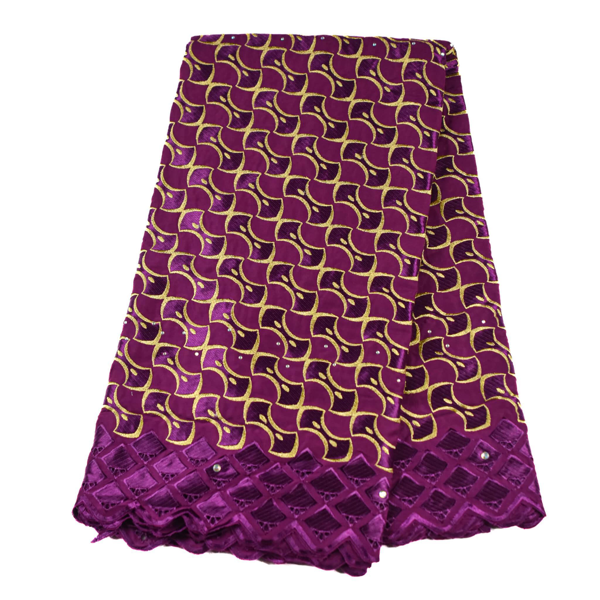 Purple & Gold Cotton Lace