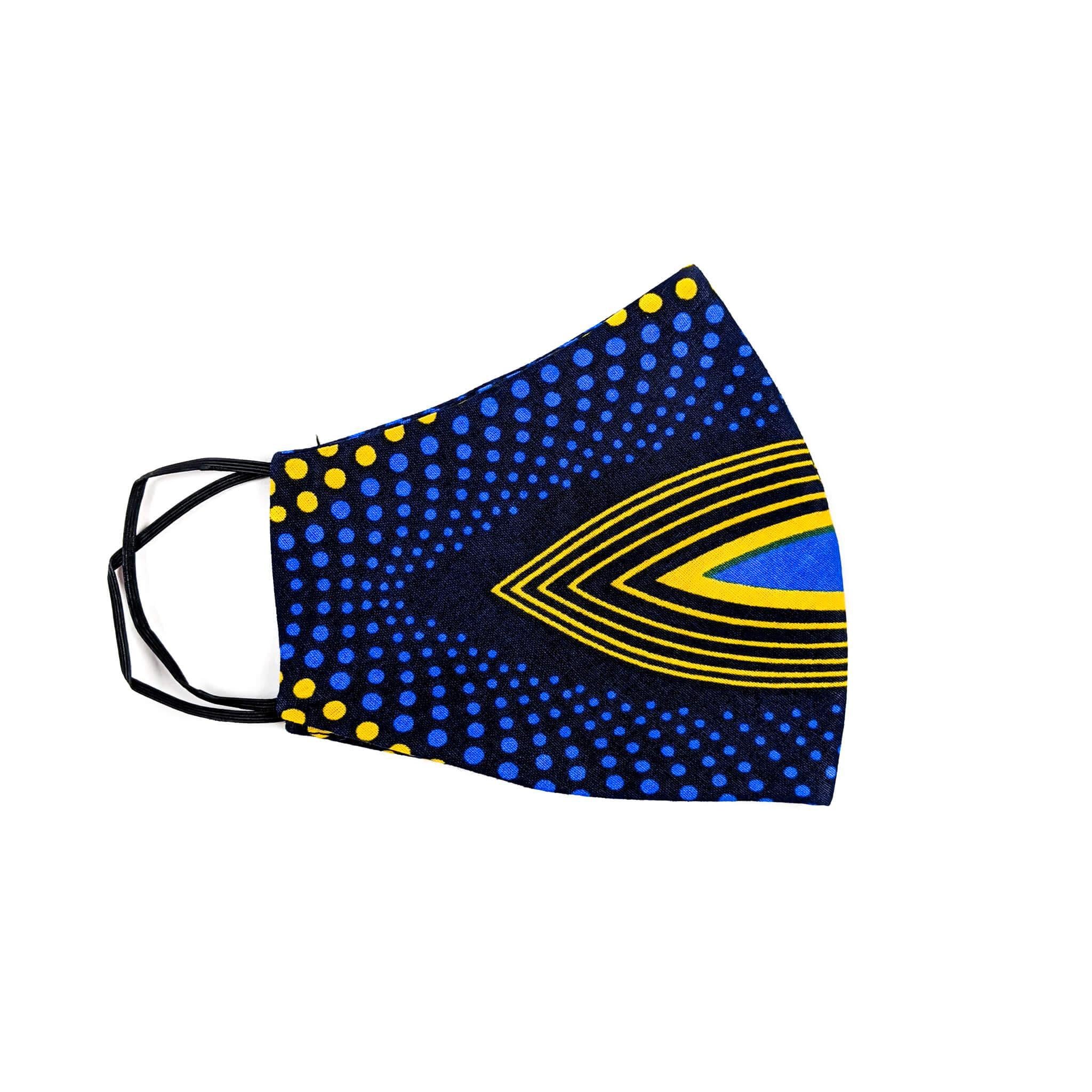 Handmade Ankara Face Mask with Head Scarf & Disposal Filters