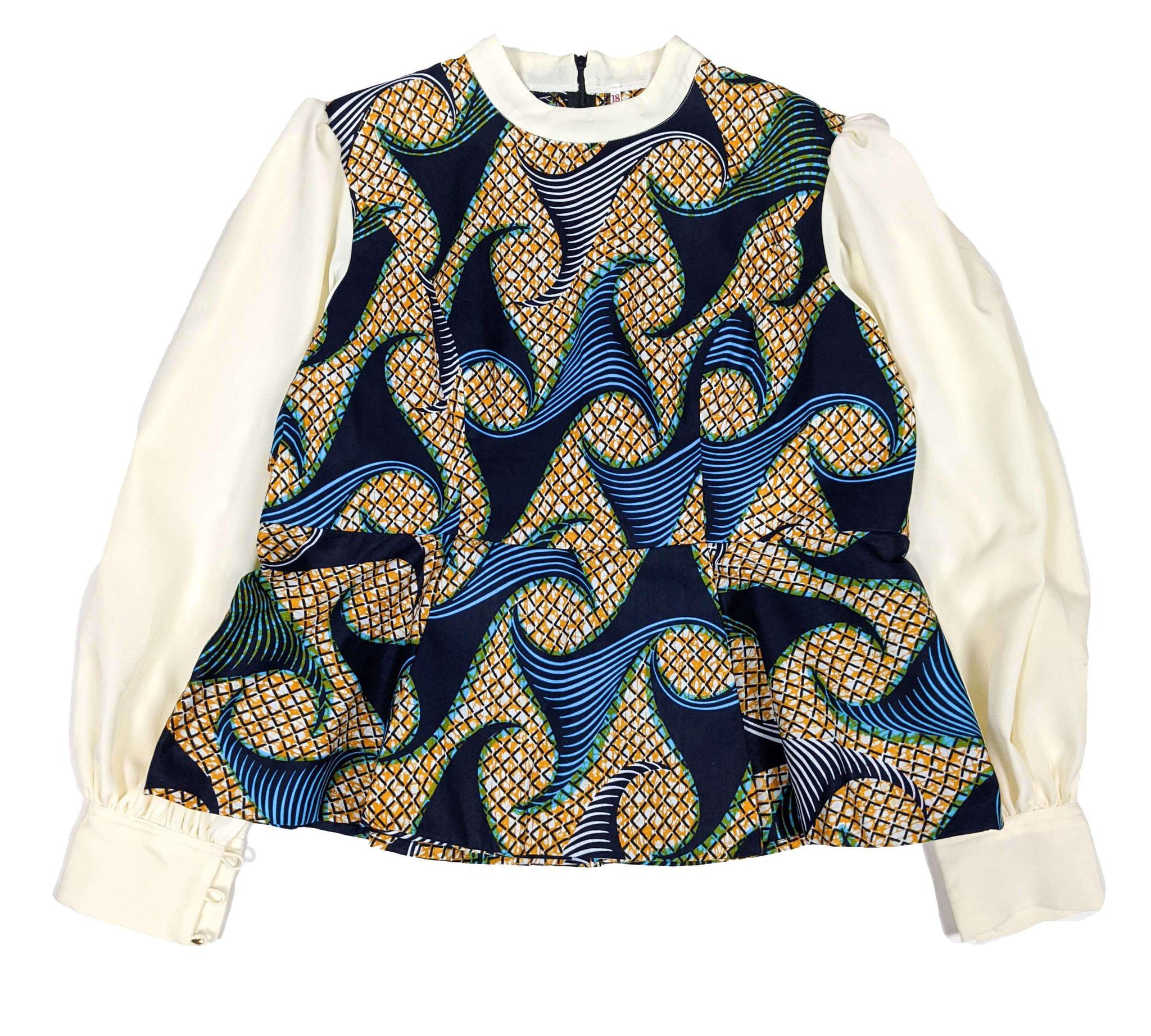 Ankara w/Cream Chiffon Set