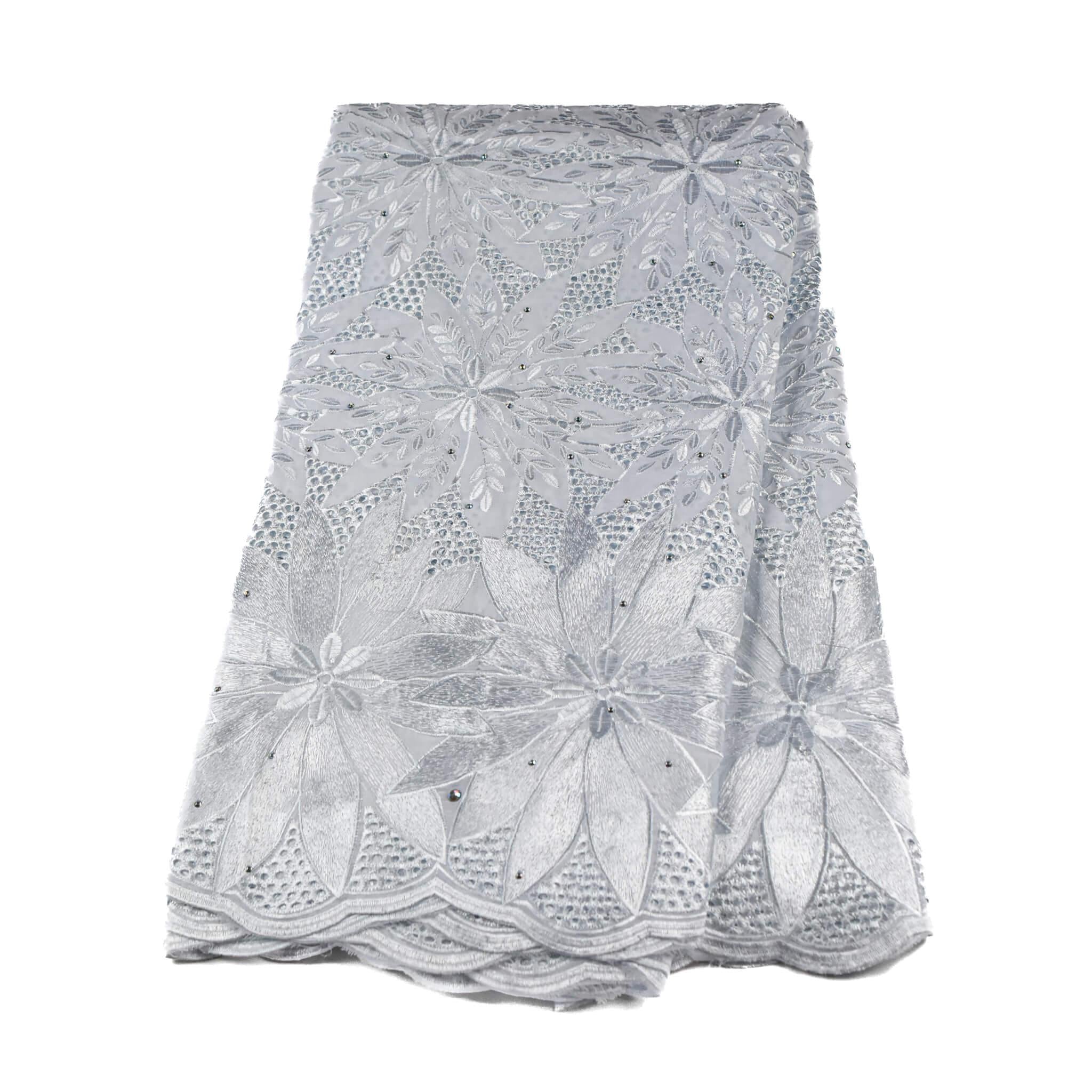 White Floral Cotton Lace