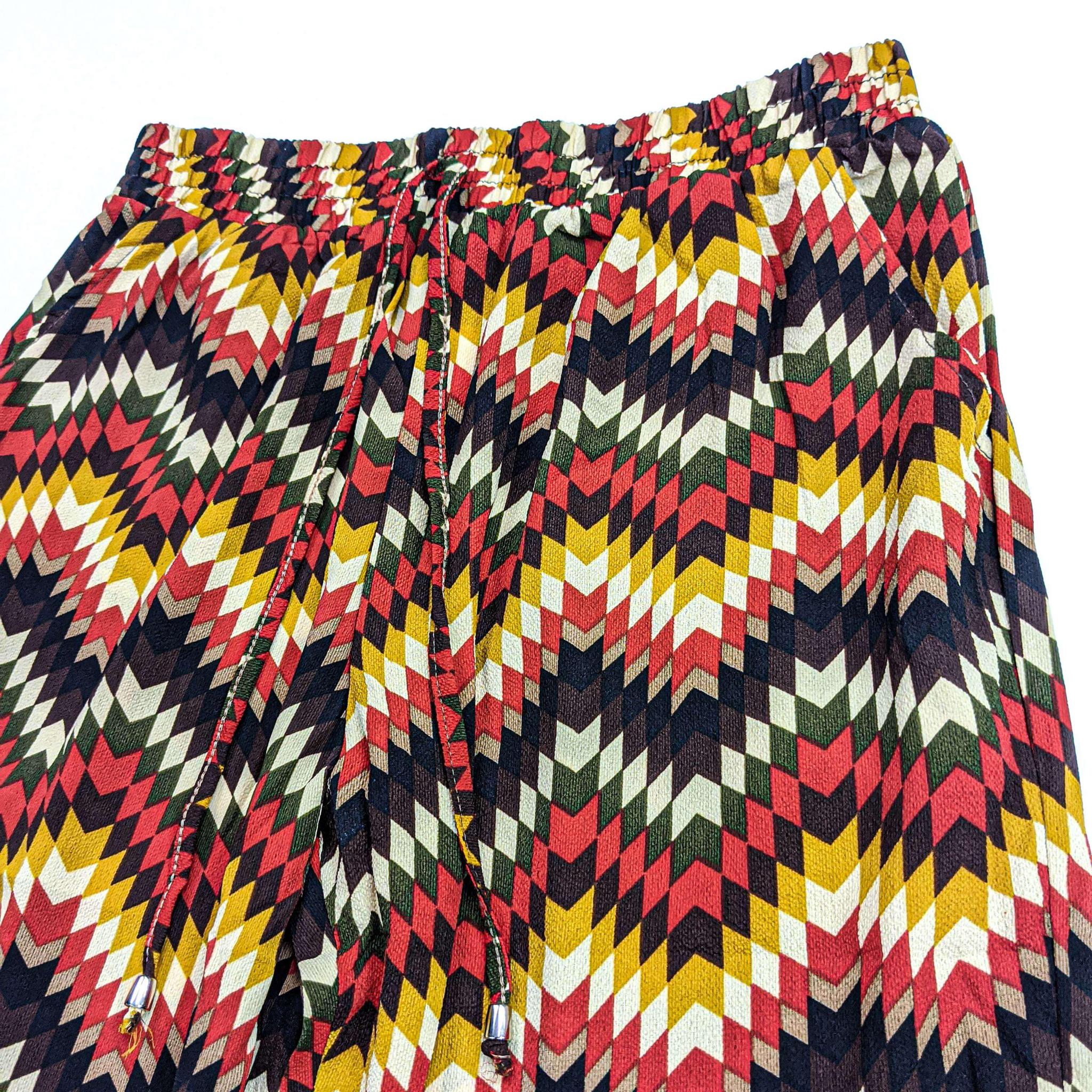 Geometric Chiffon Afrikan Print Pants