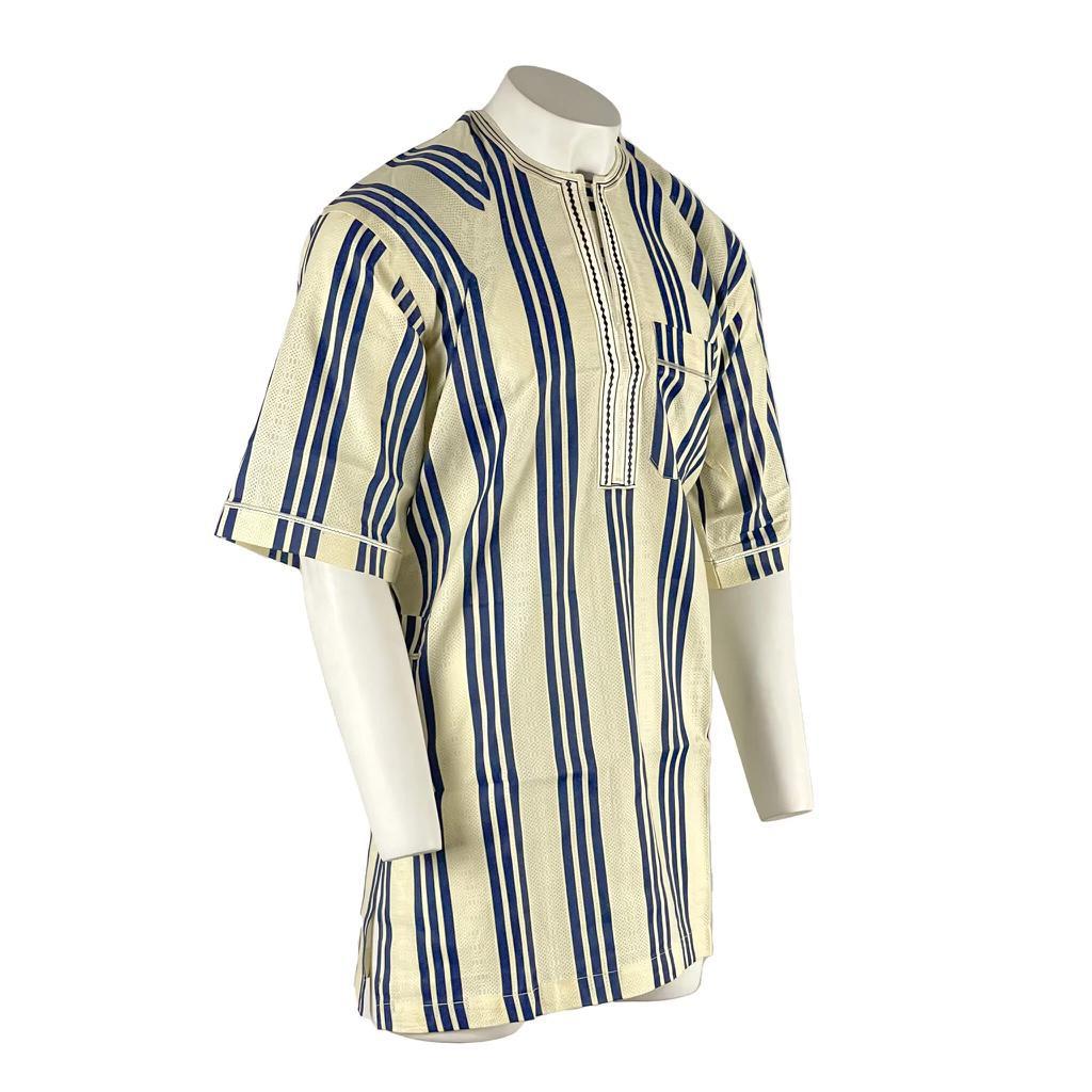 Blue Linen Agbada Set