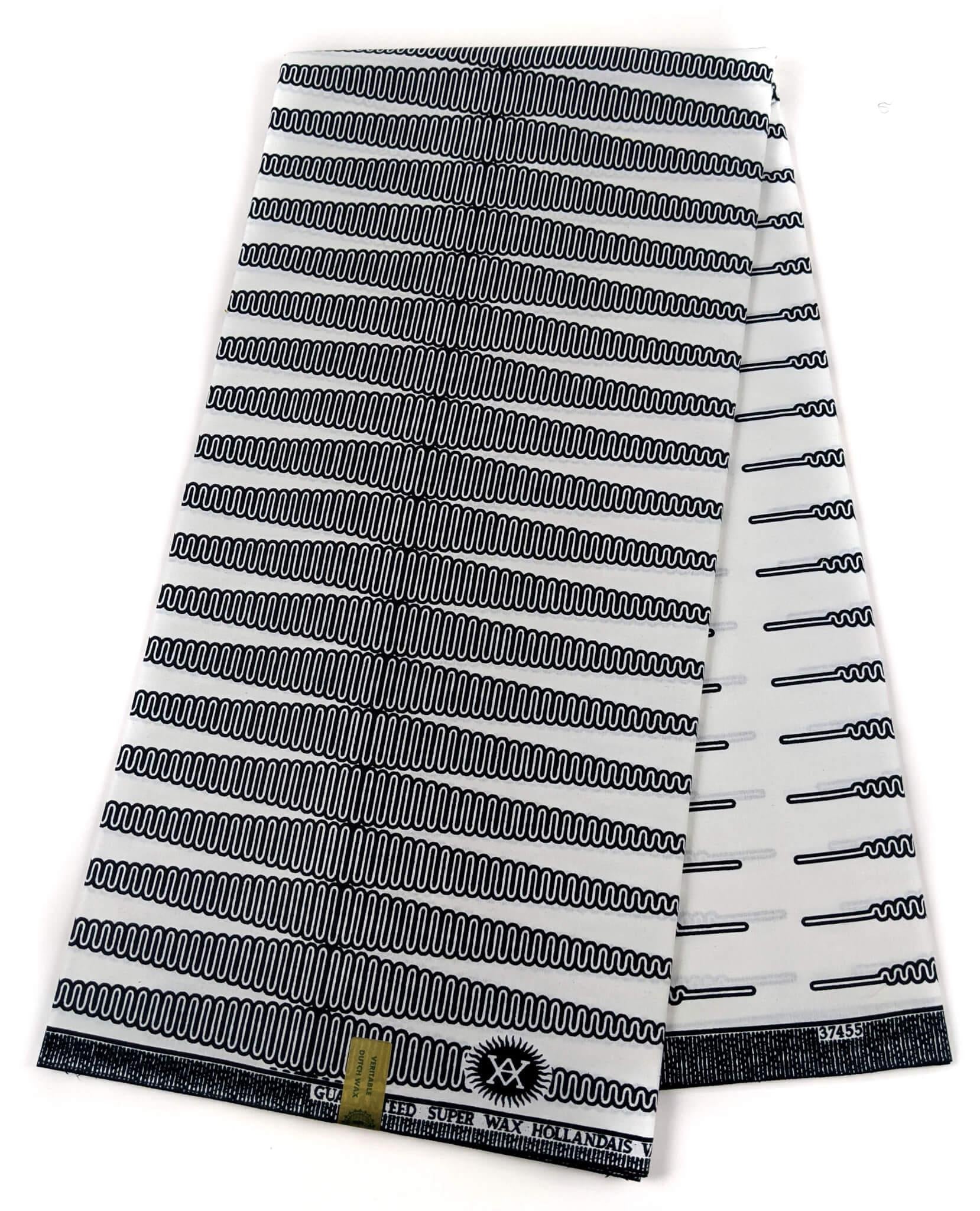 White and Black African Wax Print