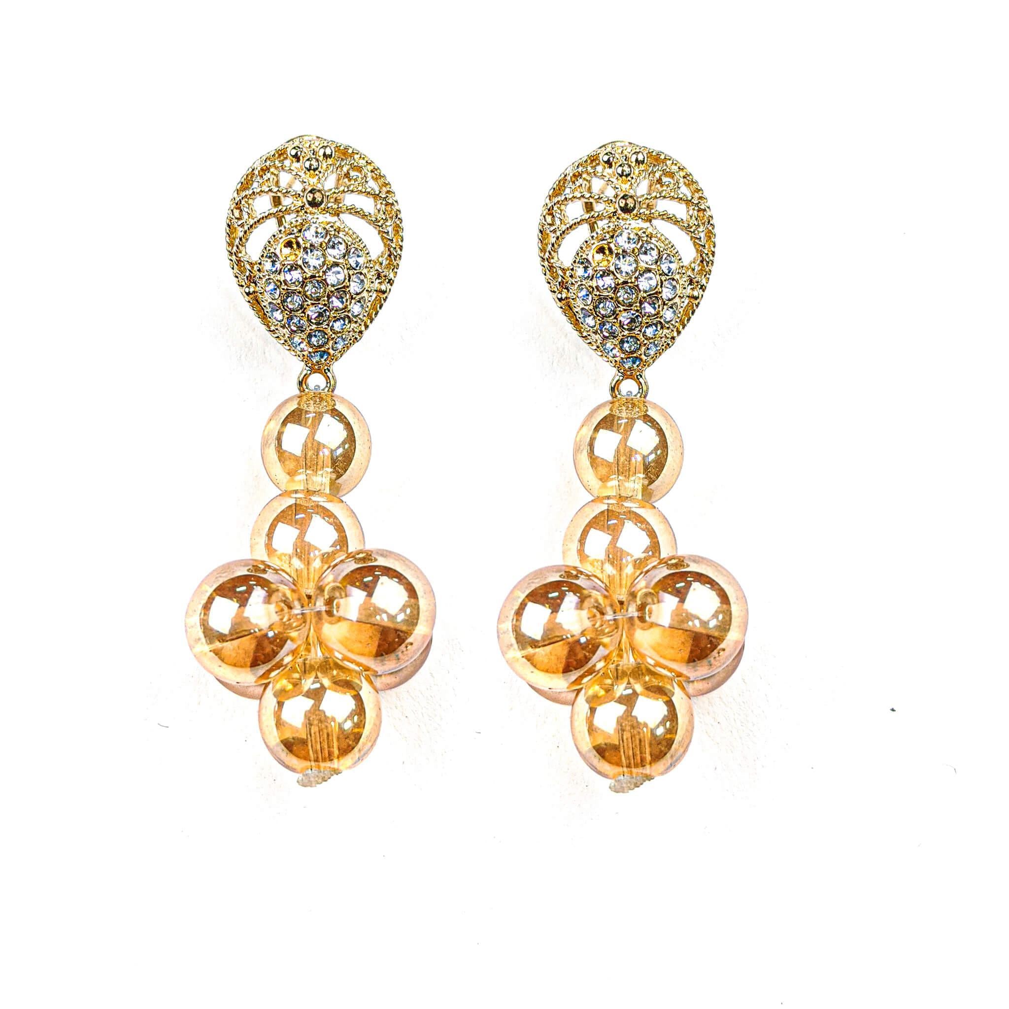 Copper Beaded Earrings