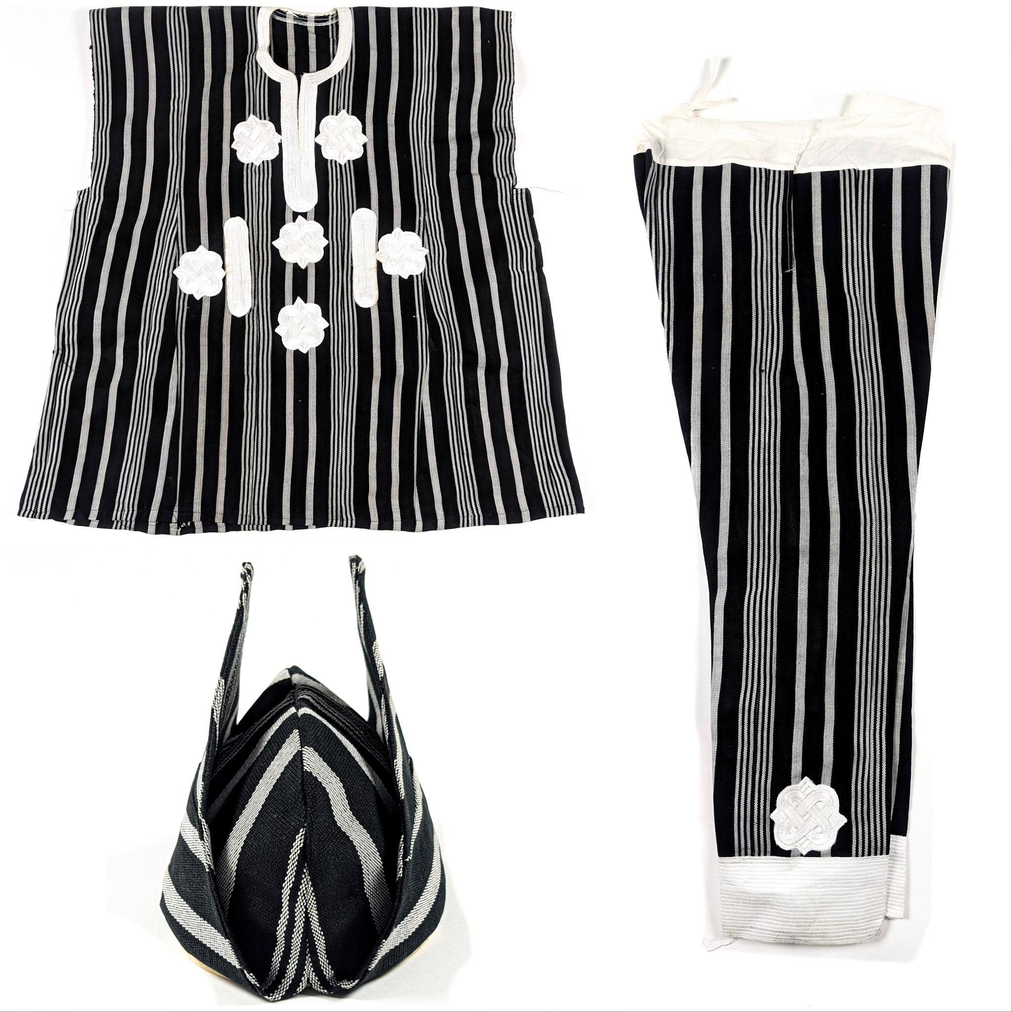 Traditional Black Aso Oke Pant Set