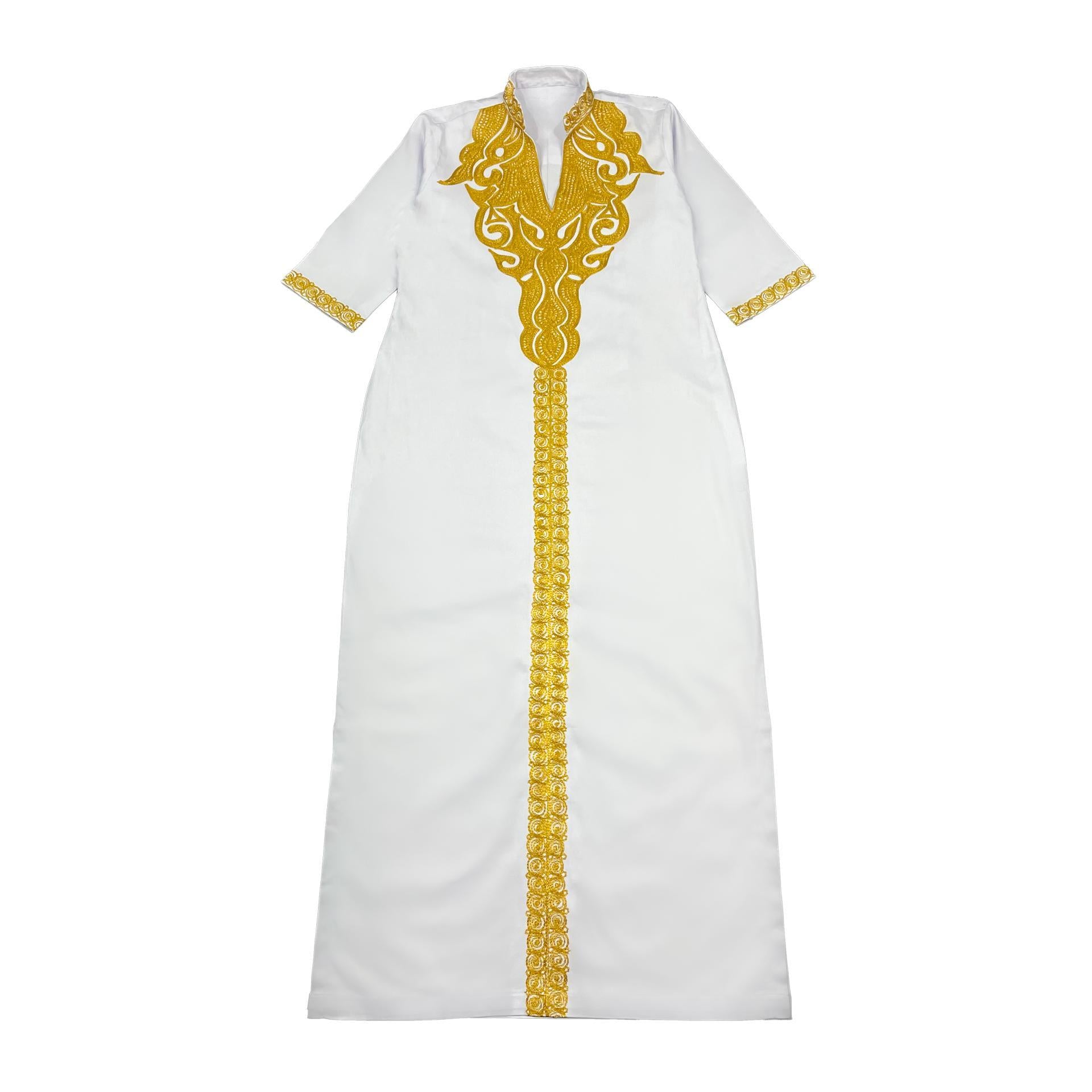 Long White Dress With Embroidery