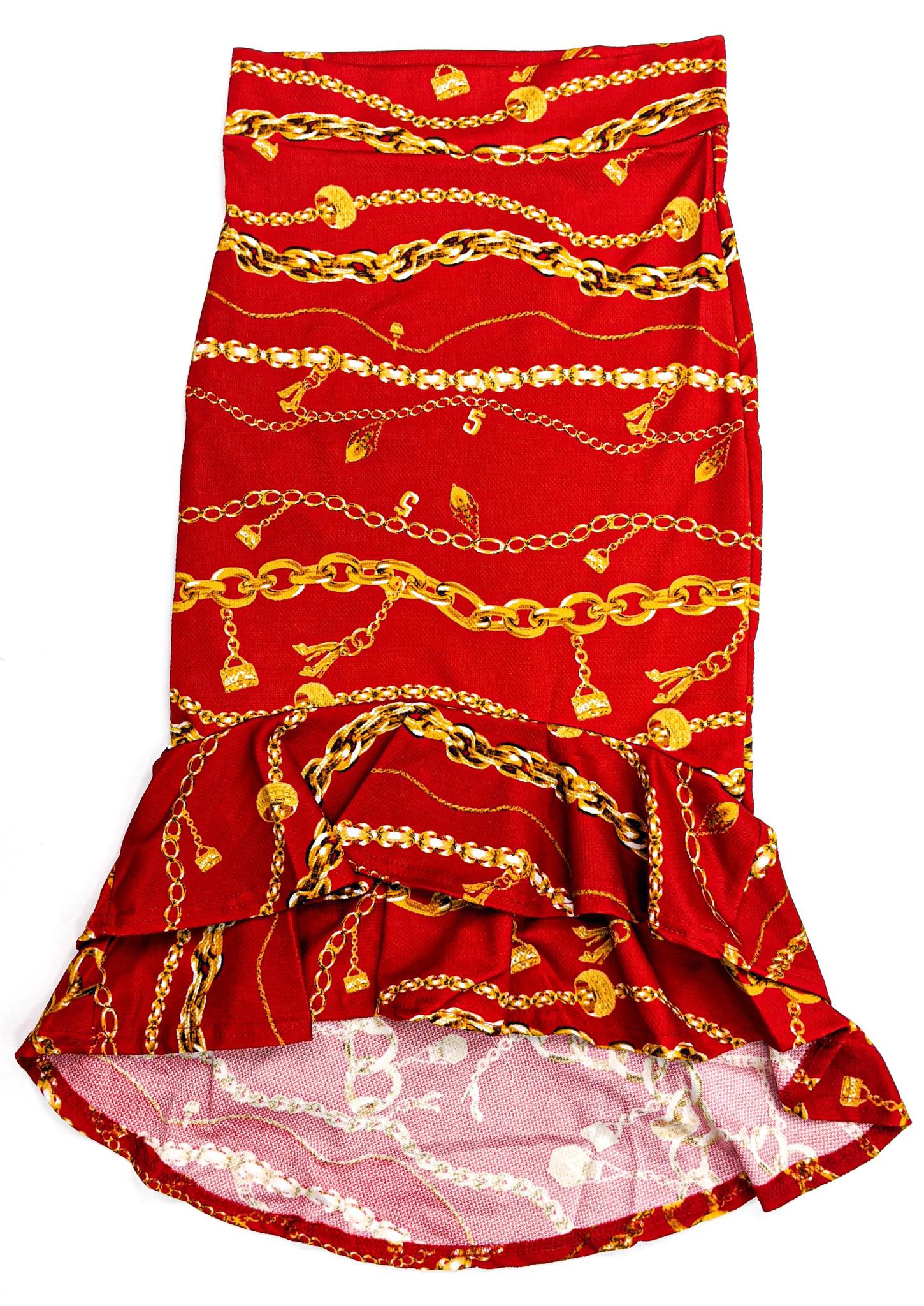 Lycra High-Low Skirt