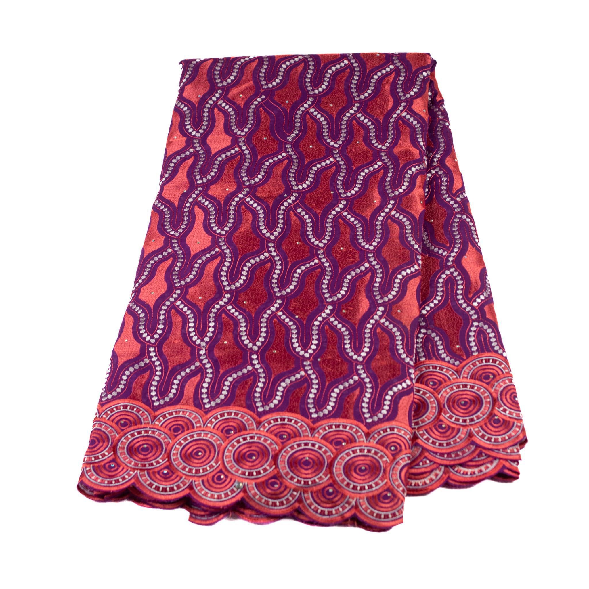 Red & Purple Cotton Lace