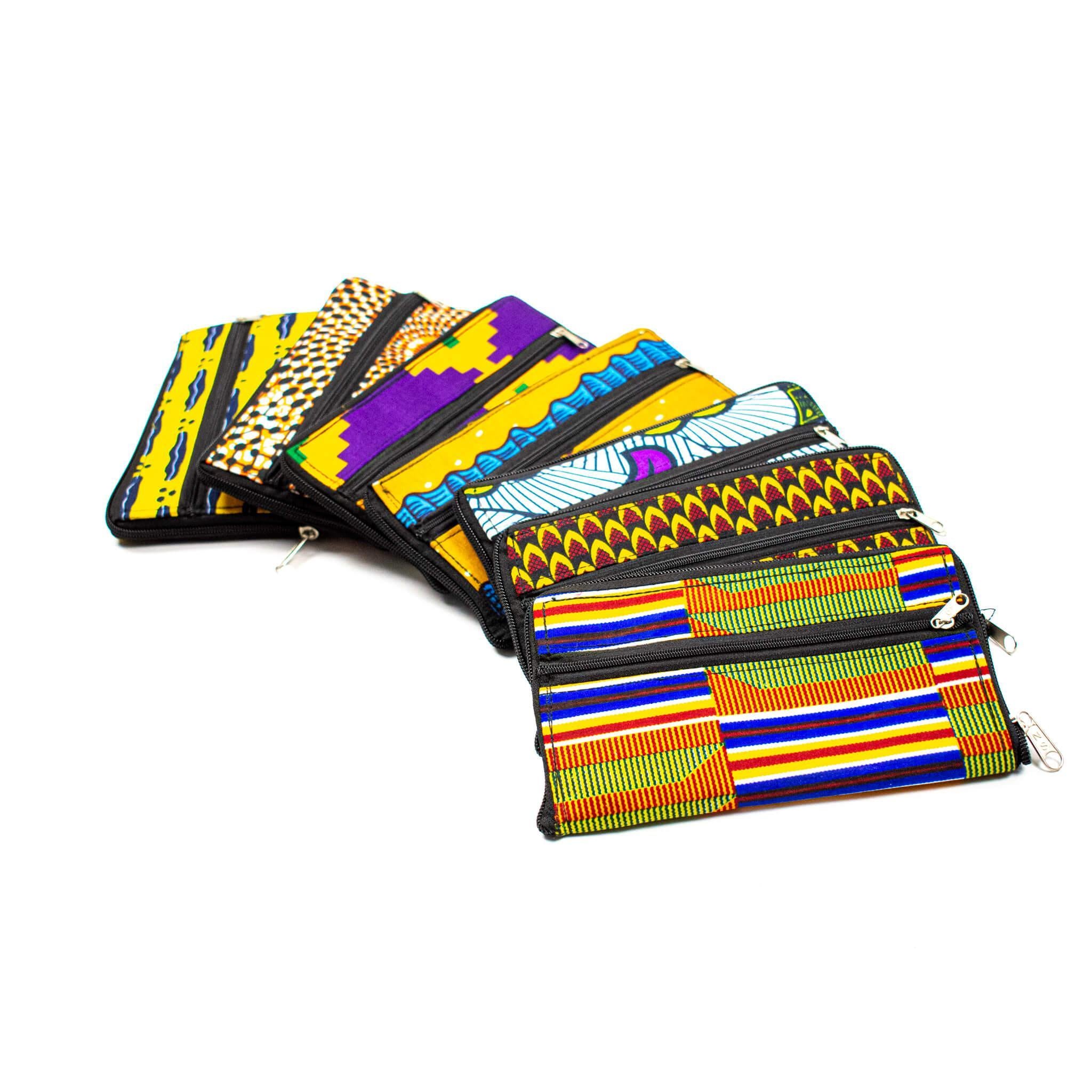 Multicolored Kente Foldable Wallet Shopping Bag