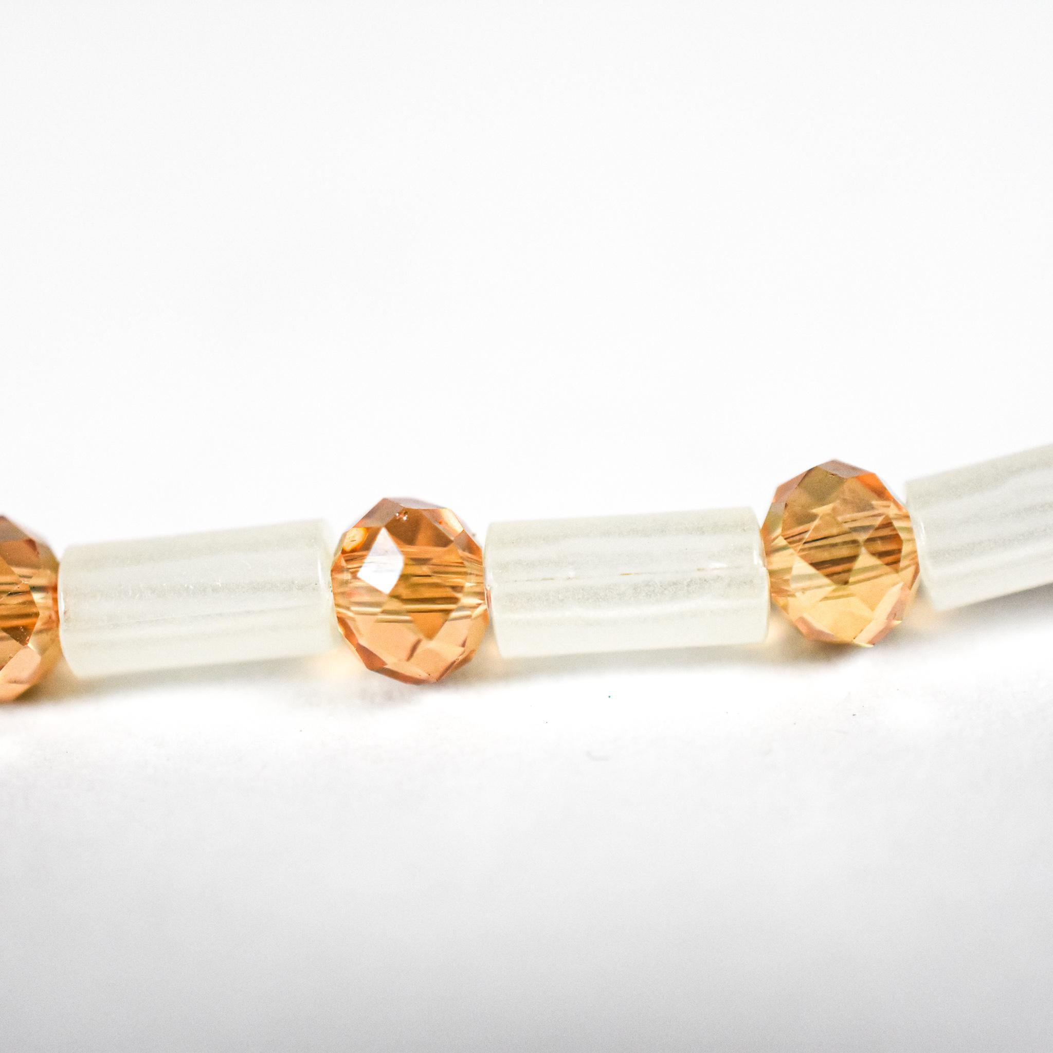 Creme & Gold Elastic Waist Beads