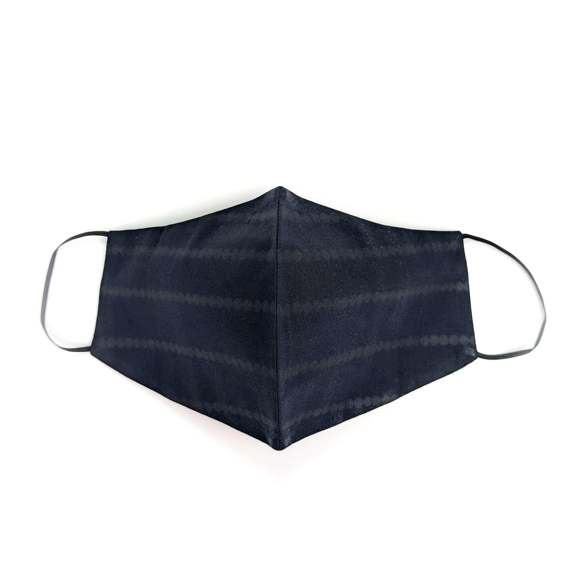 Pre-washed Black Ankara Face Mask with Disposal Filters