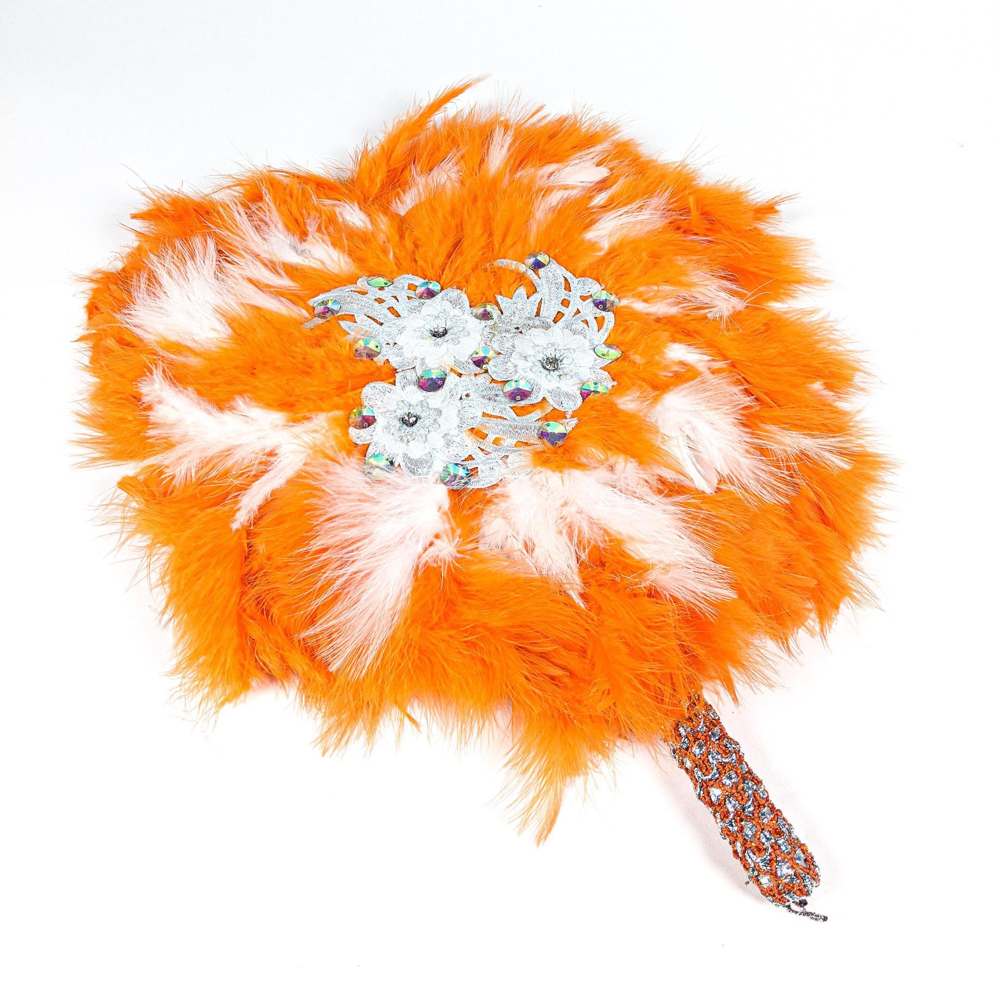 Orange Traditional Wedding Hand Fan