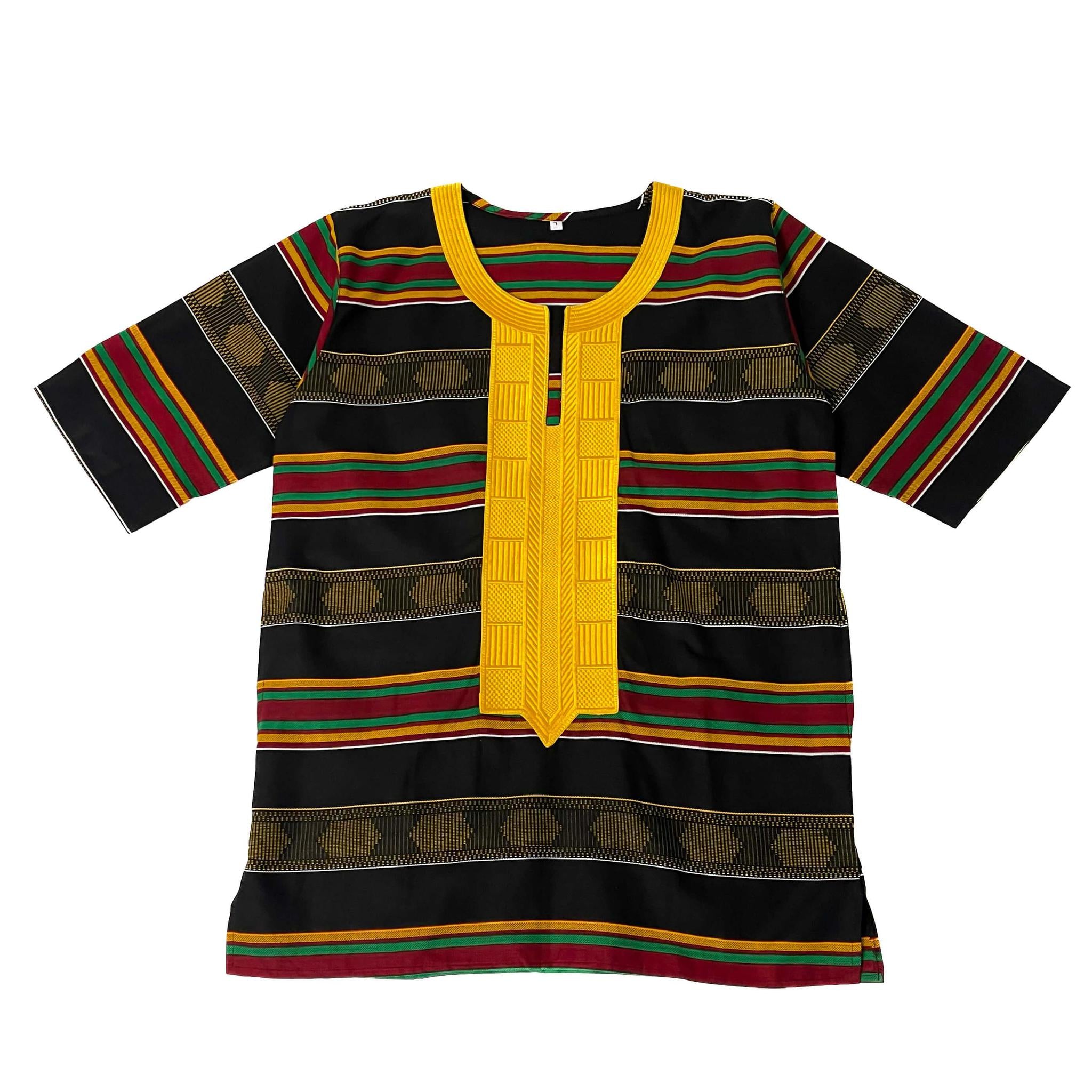 Black Embroidered Kente Set