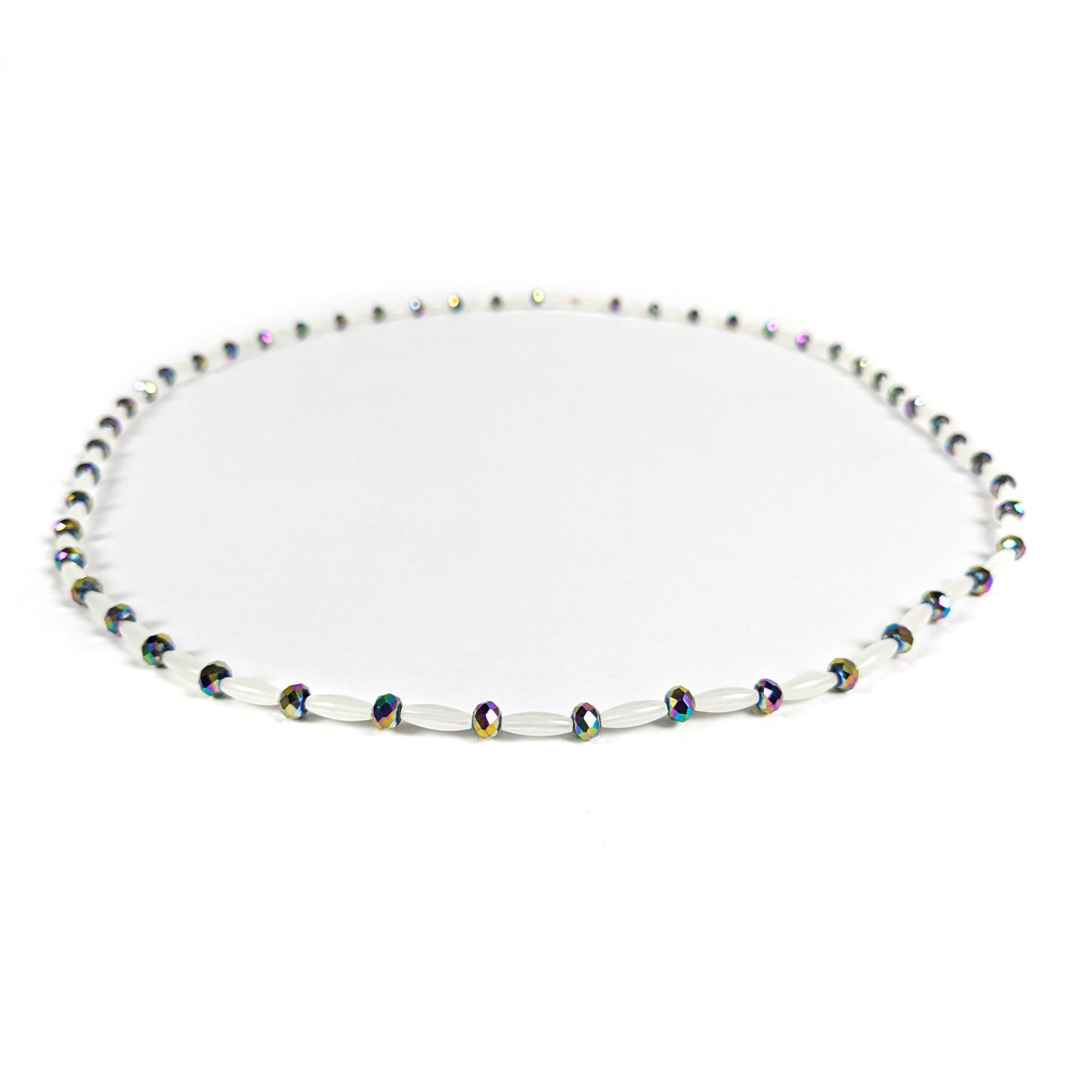 Creme & Chrome Elastic Waist Beads