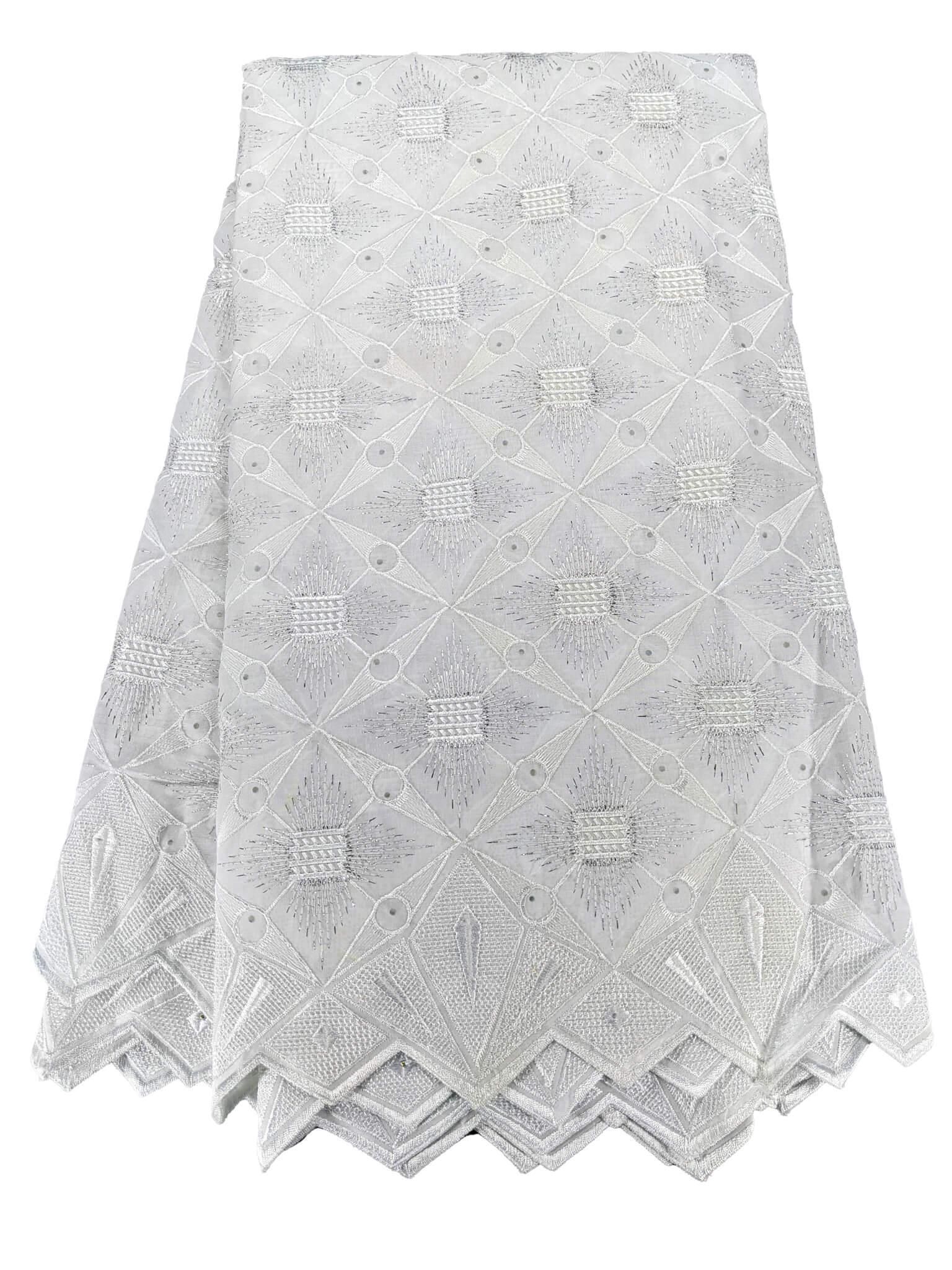 White & Silver Cotton Lace