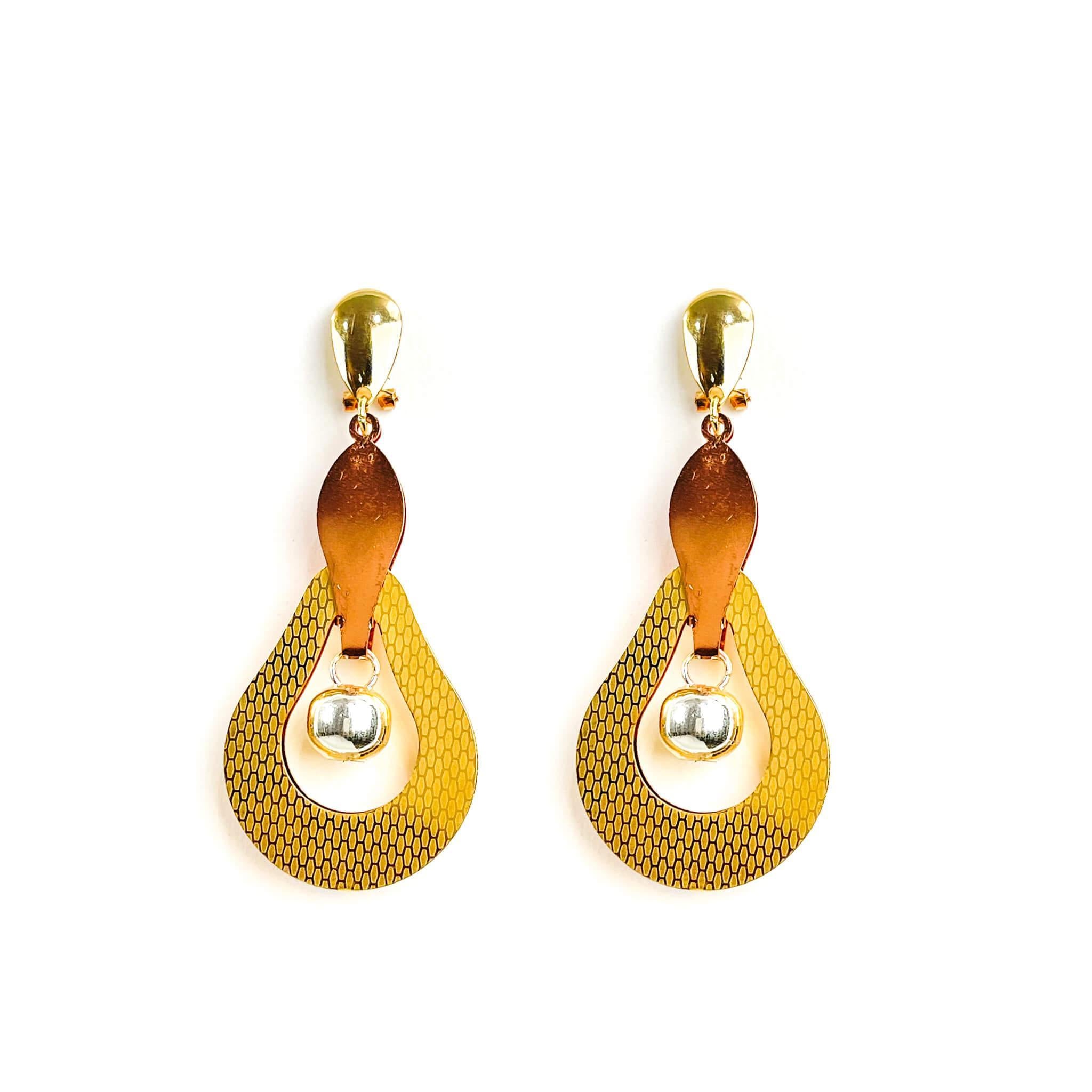 Gold Chrome Drop Earrings for Women