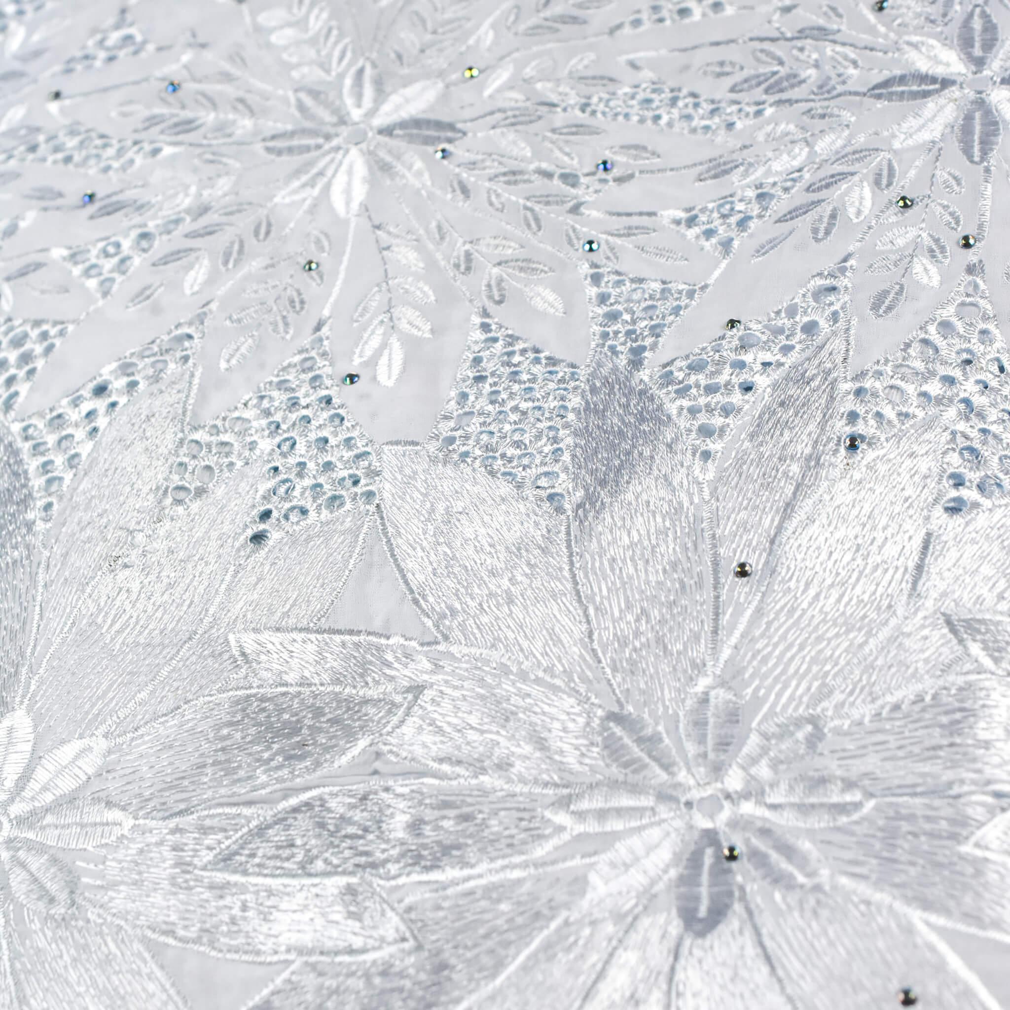 White Floral Cotton Lace