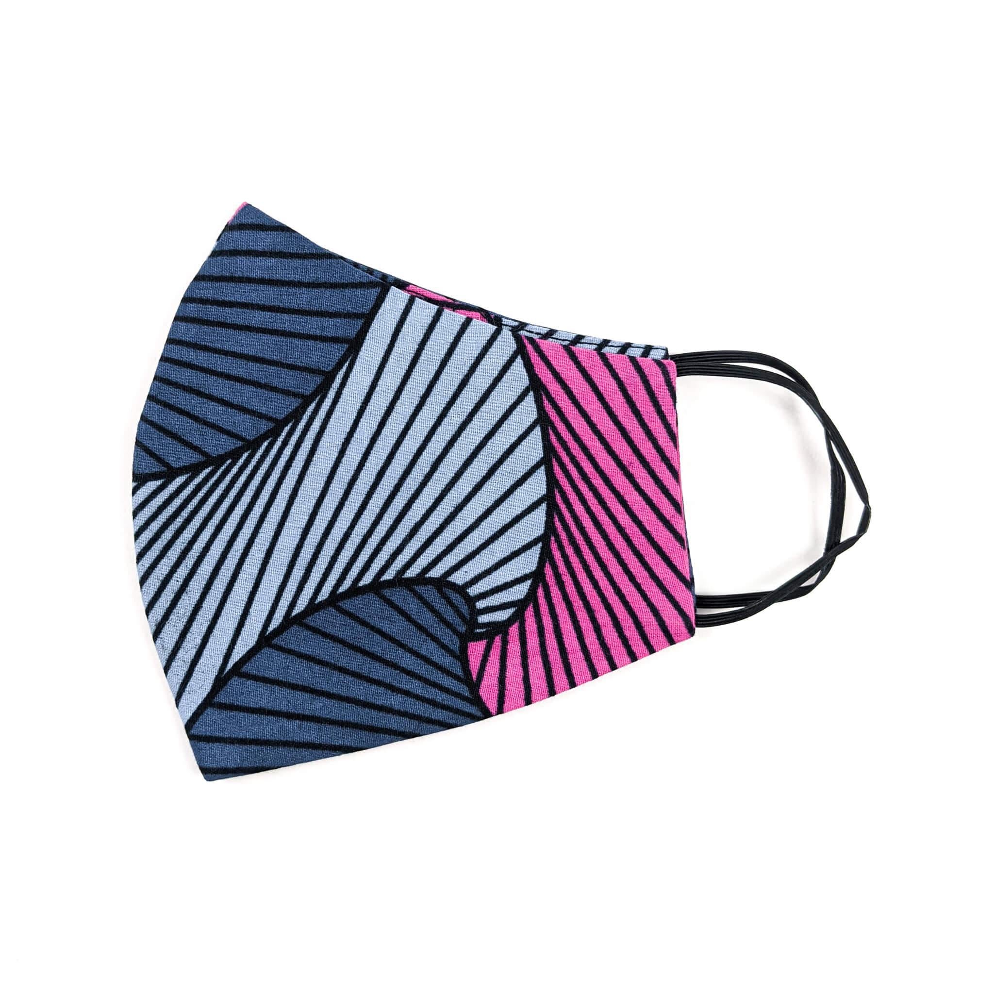 Handmade Ankara Face Mask with Head Scarf & Disposal Filters