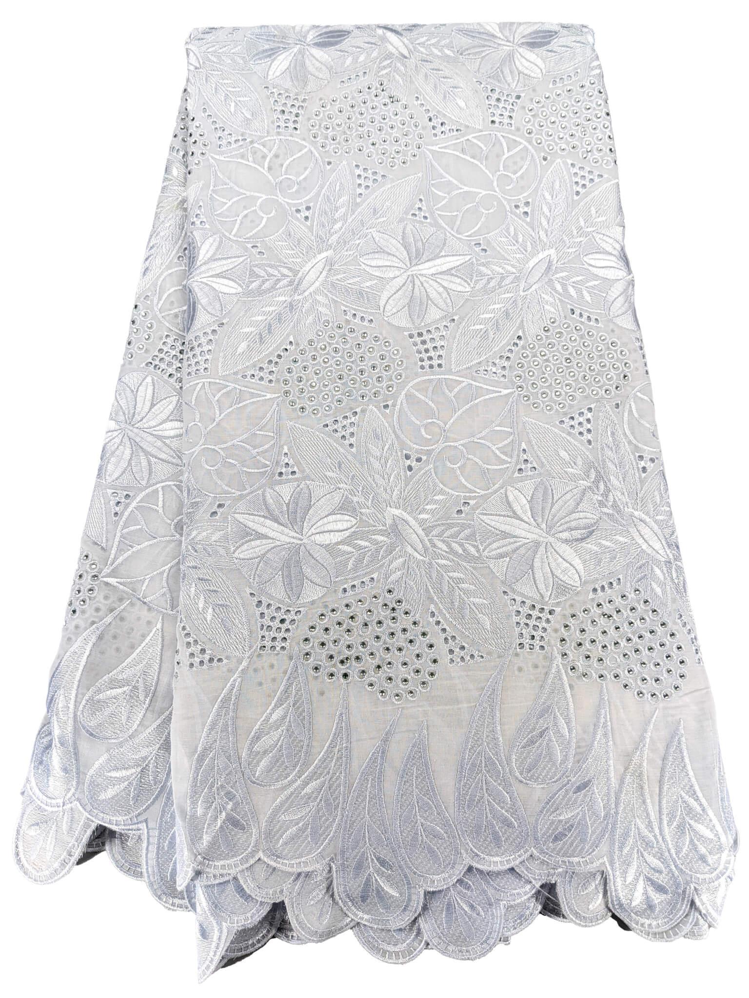 White & Silver Cotton Lace