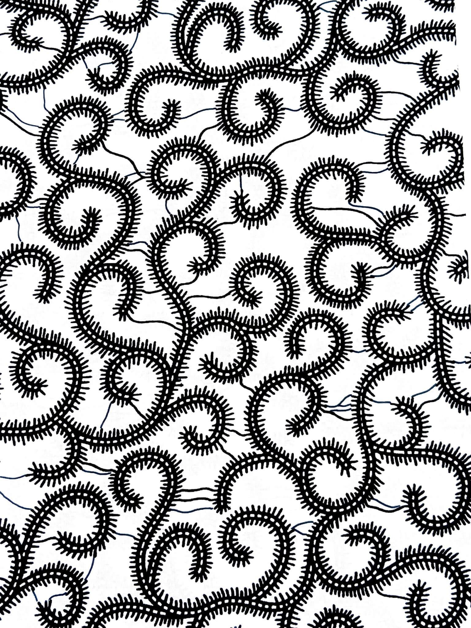 White and Black African Wax Print