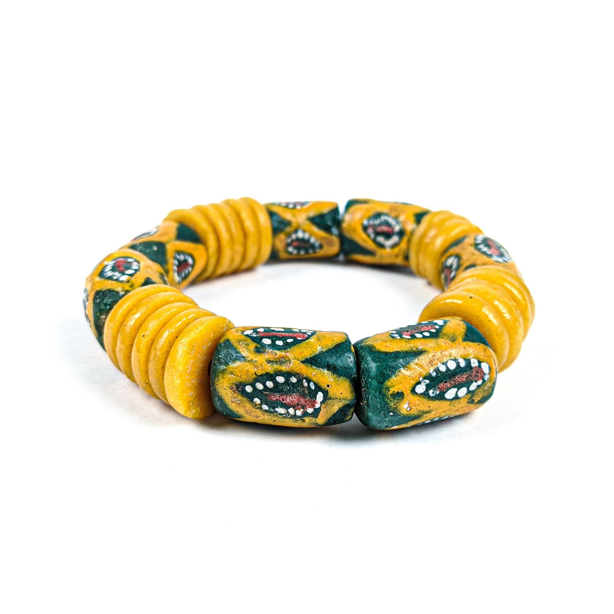 Ghanaian Krobo Bead Necklace and Bracelet (Heavy Set)