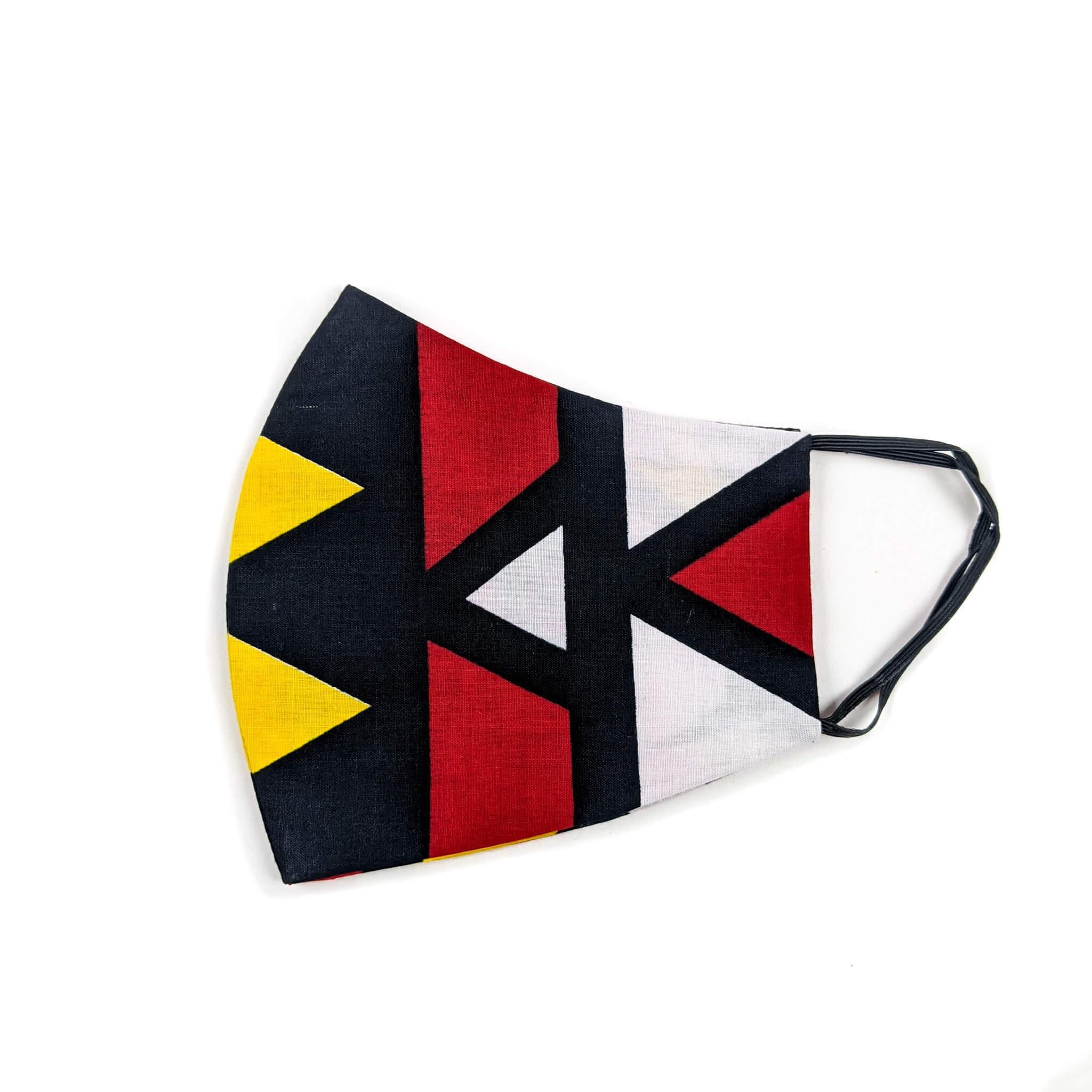 Handmade Ankara Face Mask with Head Scarf & Disposal Filters