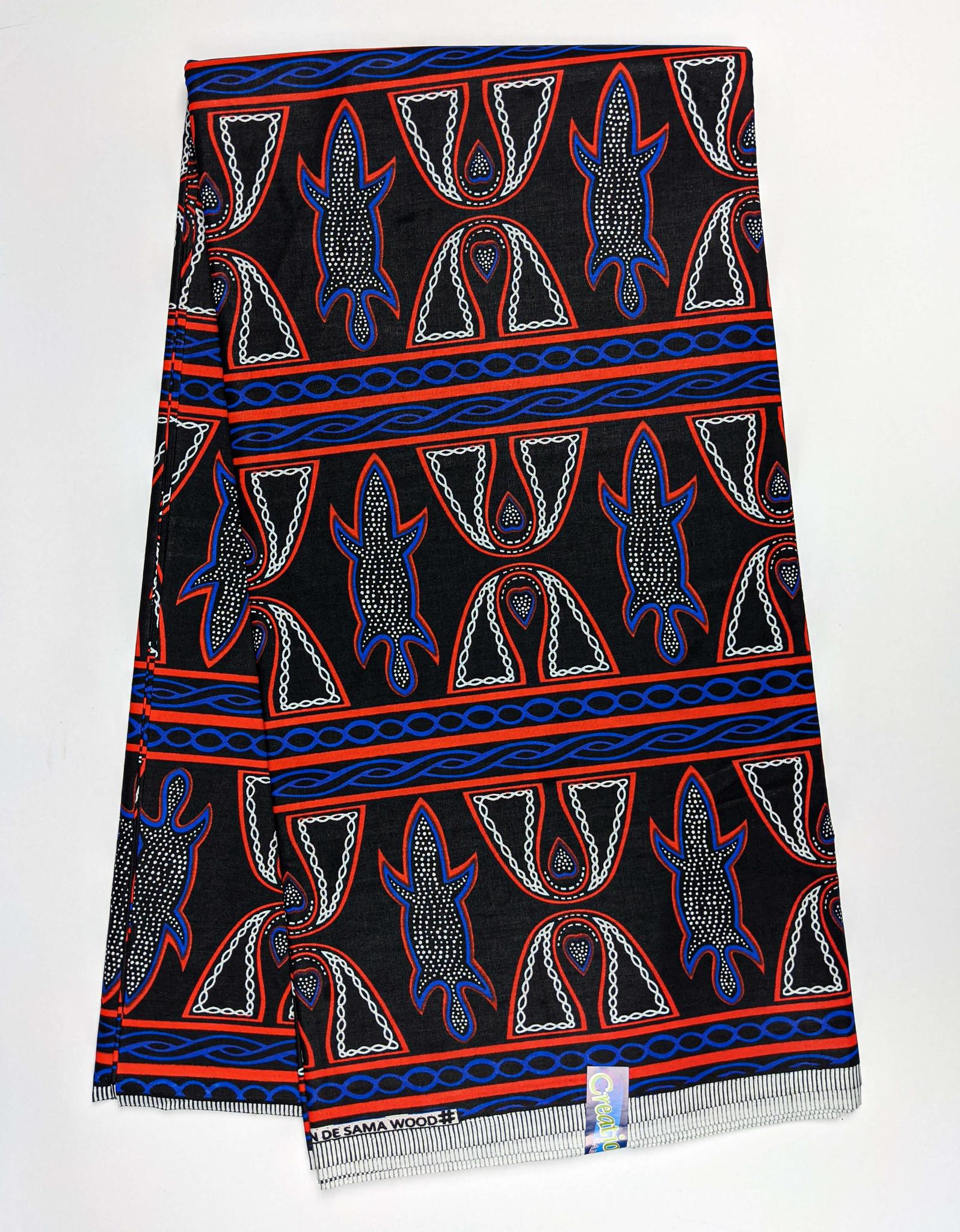 Toghu Bamenda Cameroon Wax Print Fabric - 6 Yards