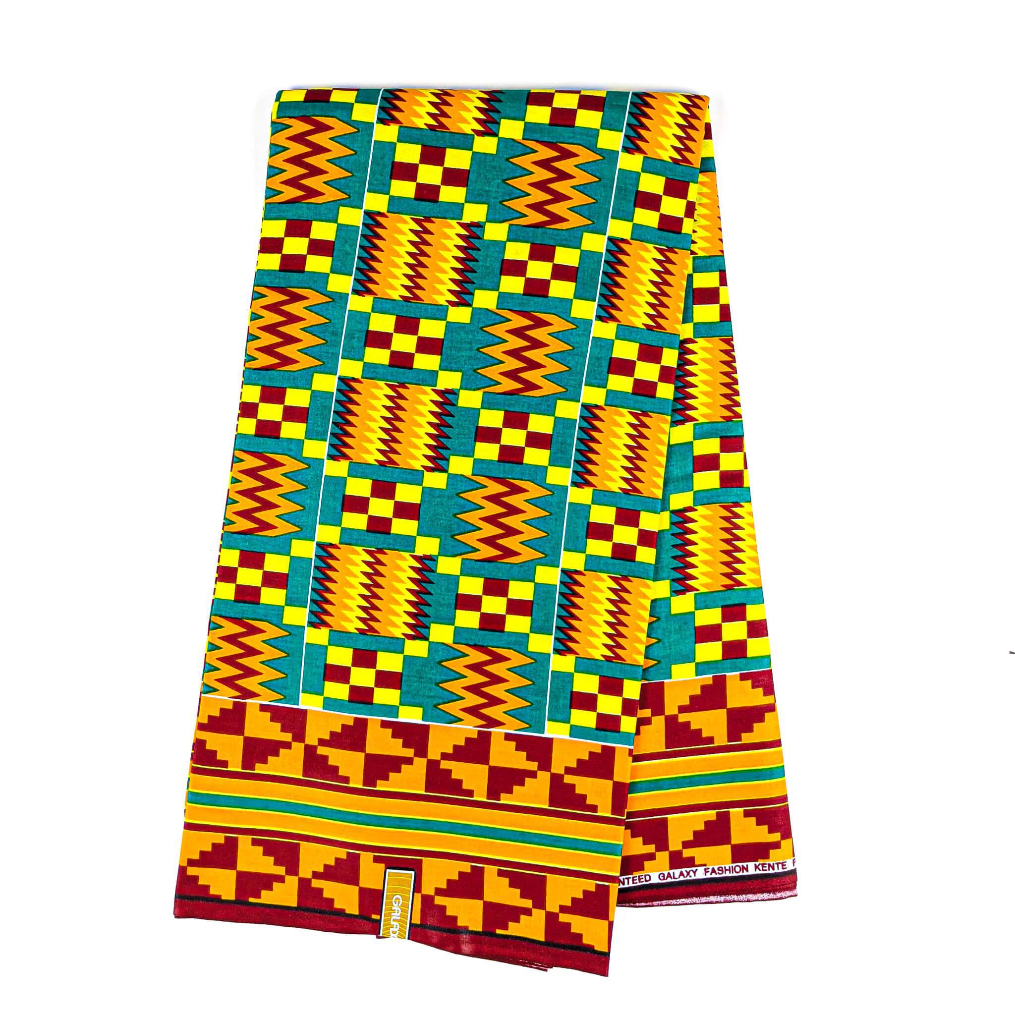 Obaakofo Mmu Man Kente Wax Print Fabric - 6 Yards