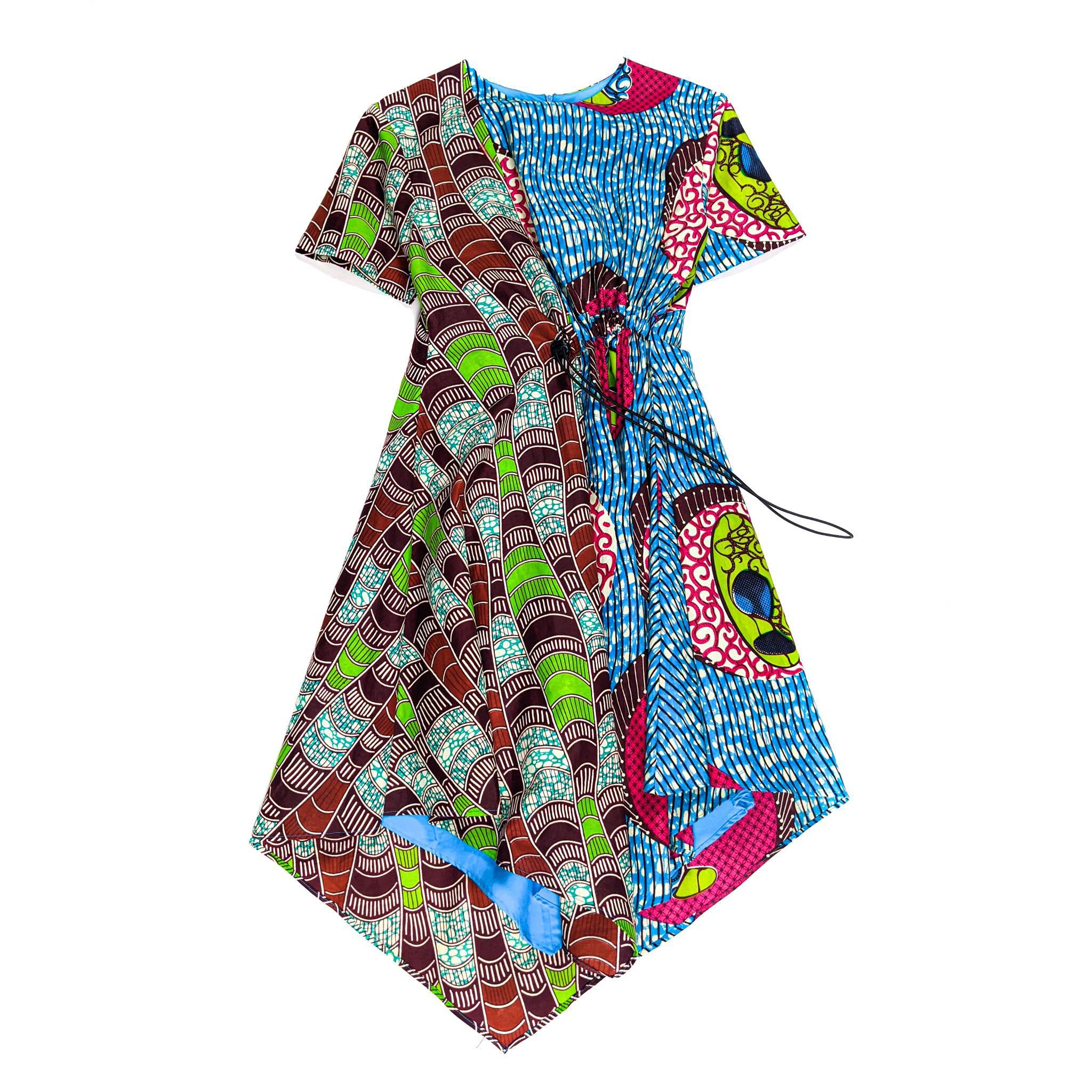 Ankara Mix n Match Unbalanced Dress