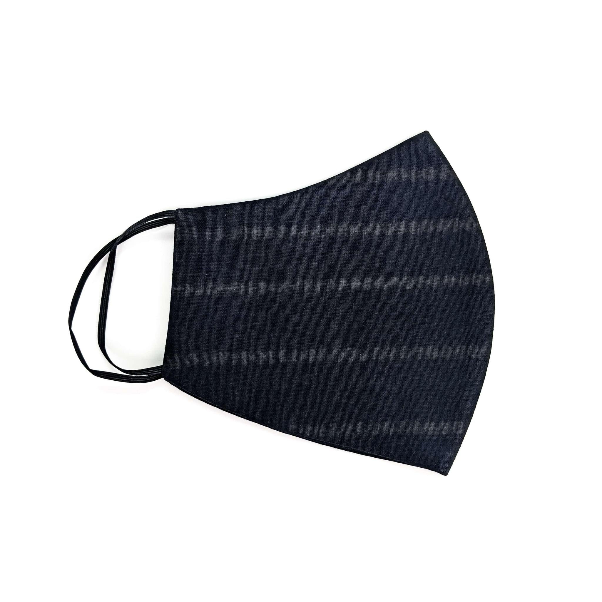 Pre-washed Black Ankara Face Mask with Disposal Filters