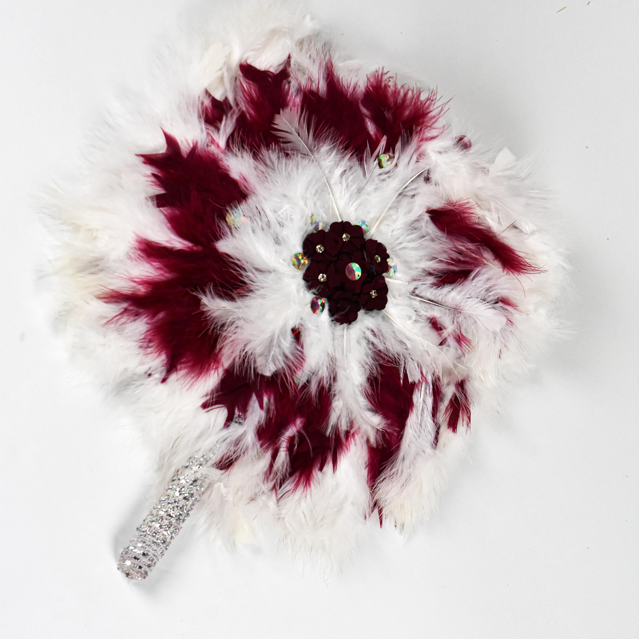 White & Pink Traditional Wedding Hand Fan