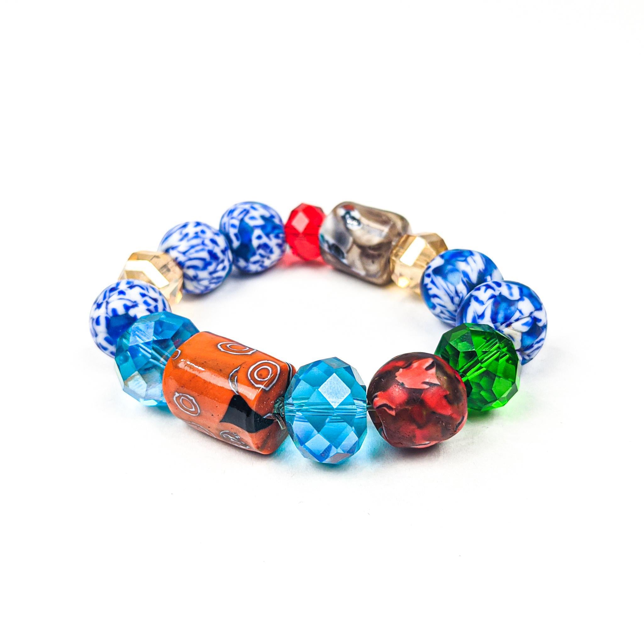 Muti-colored Krobo Beads and Crystals