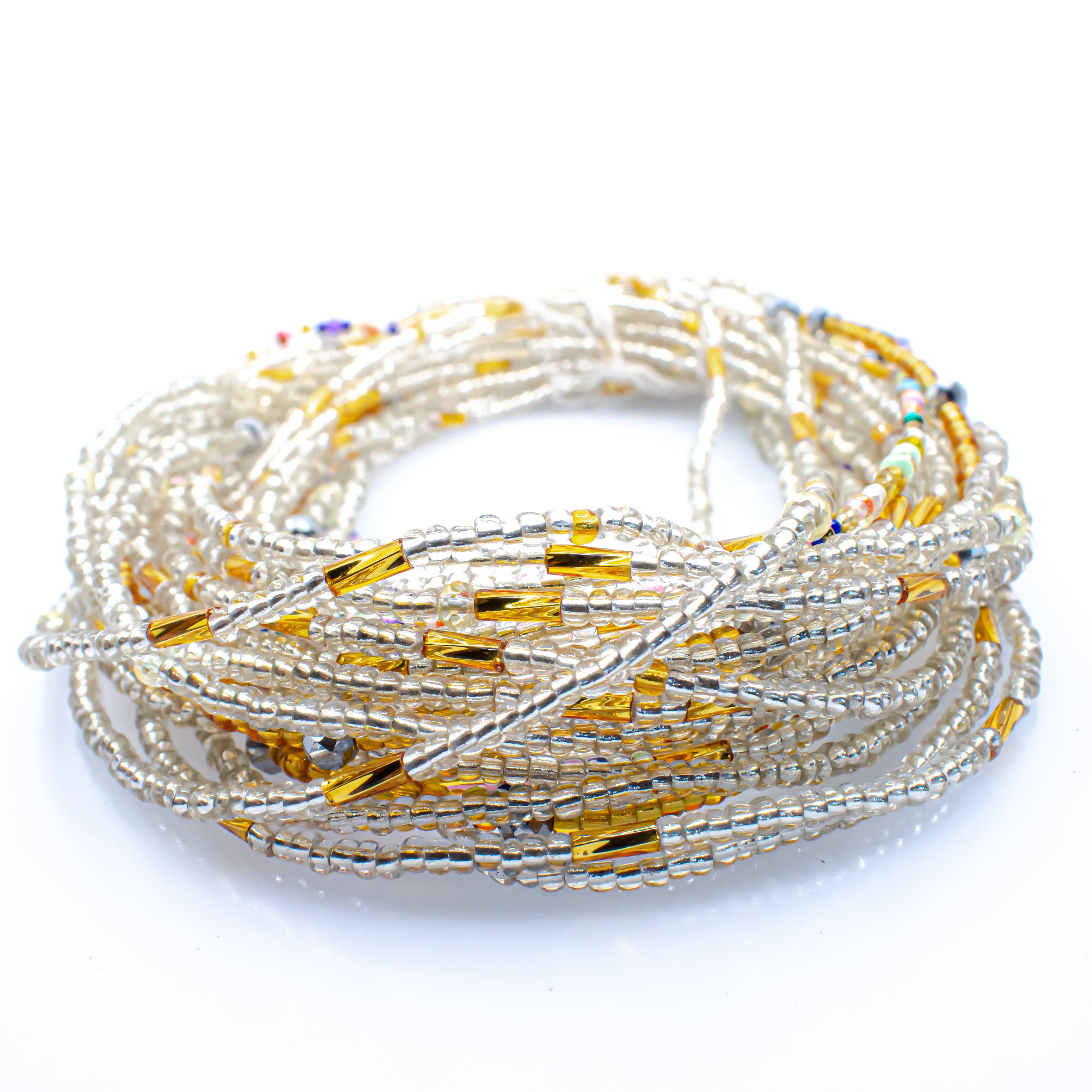 Clear Gold African Waist Beads