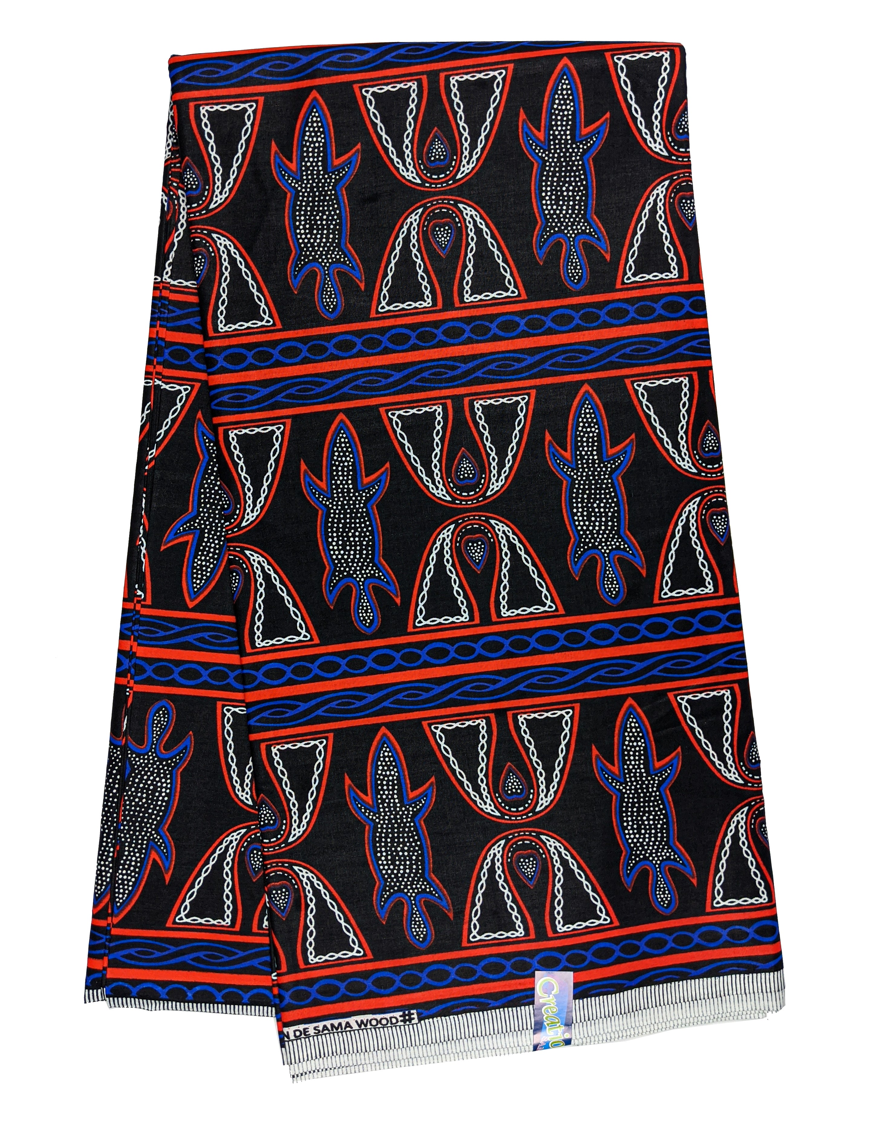 Toghu Bamenda Cameroon Wax Print Fabric - 6 Yards