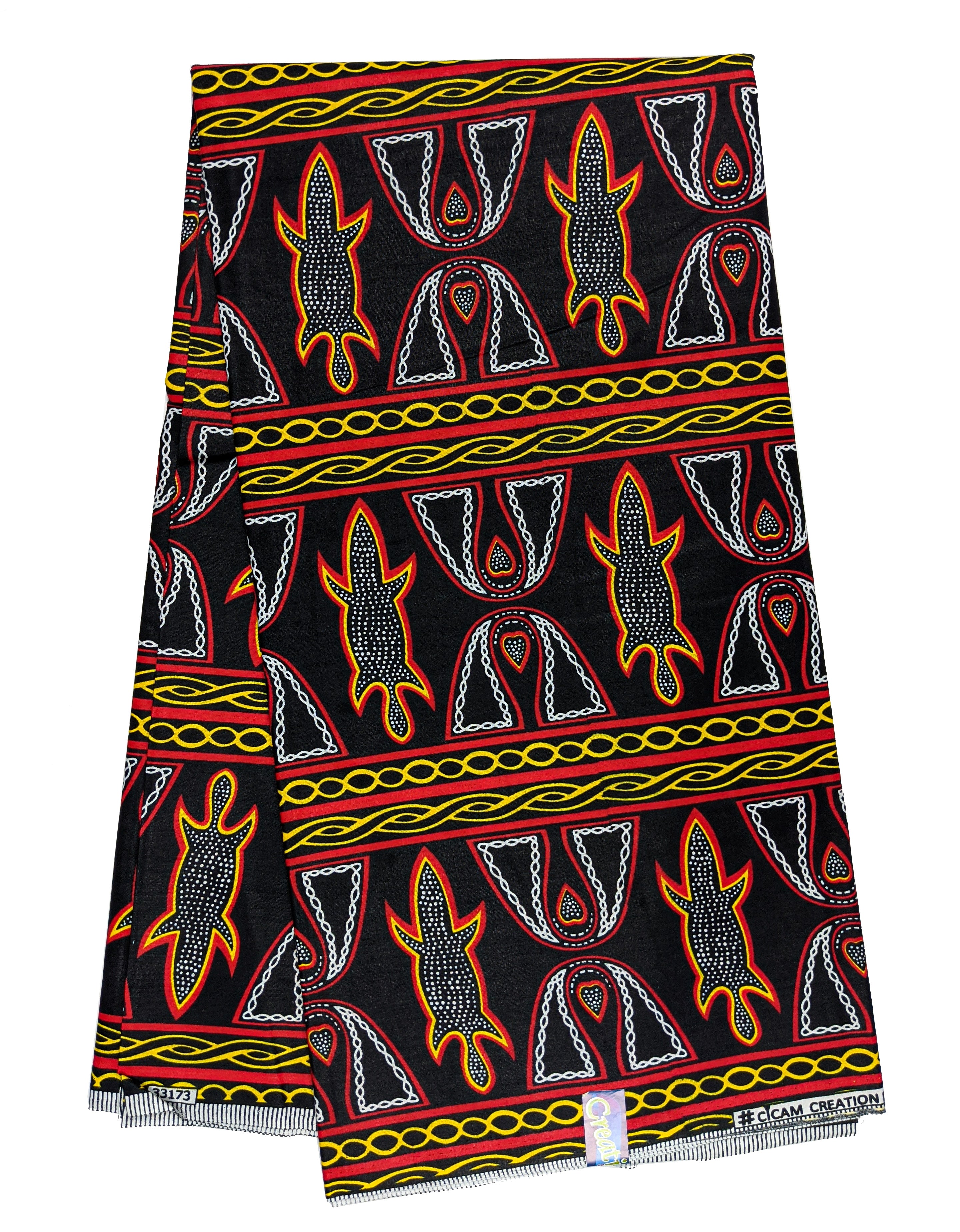 Toghu Bamenda Cameroon Wax Print Fabric - 6 Yards