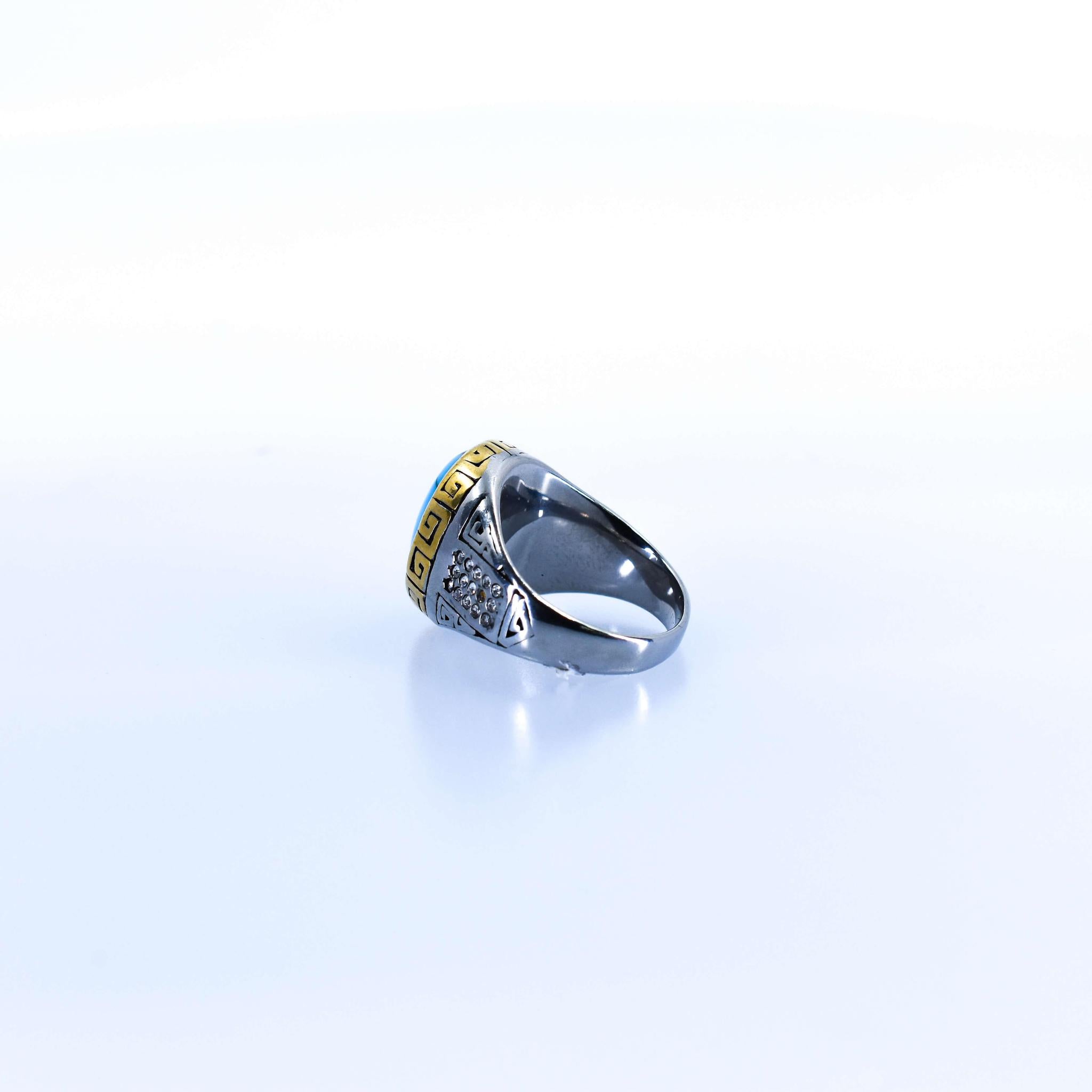 Unisex Round Blue Ring