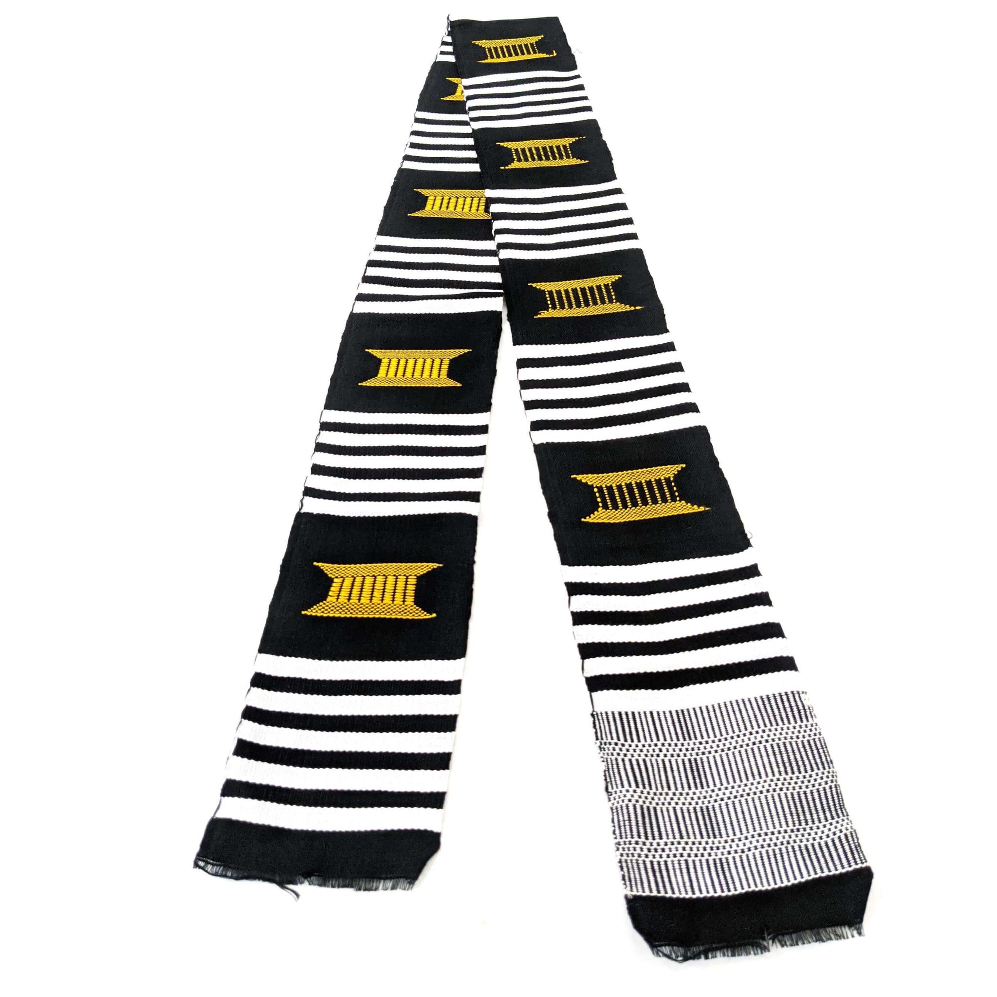 Black, Gold & White Woven Sash