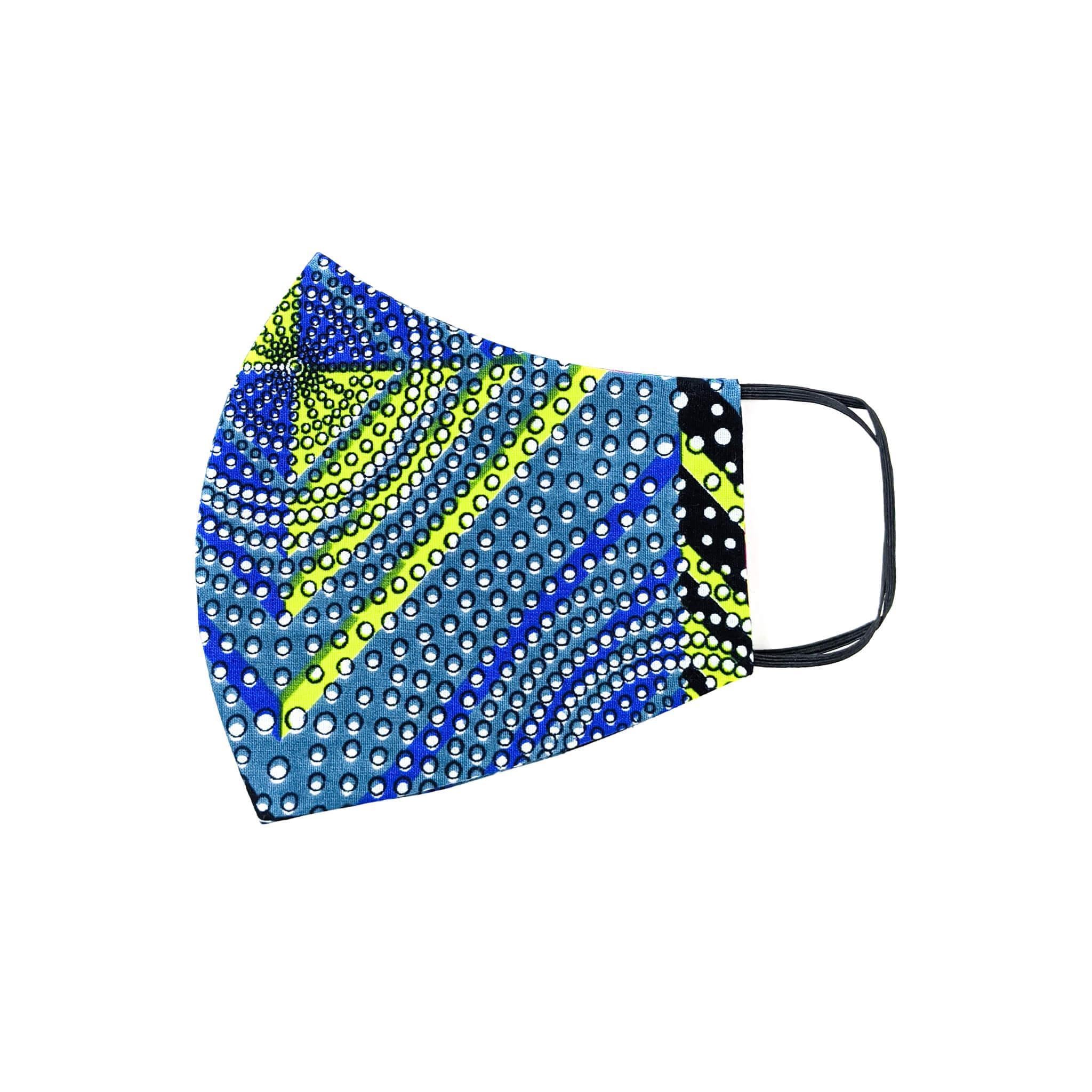 Handmade Ankara Face Mask with Head Scarf & Disposal Filters