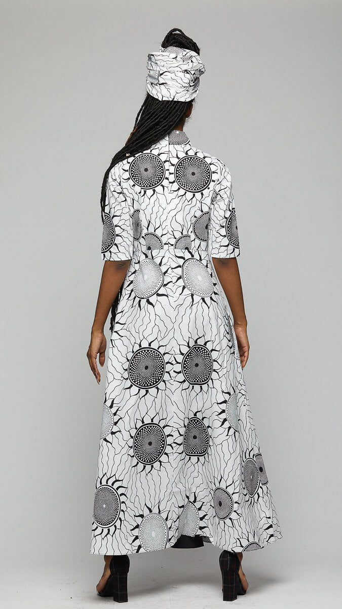 $$African Tunic Wax Lace Trim Dress - AFRIKAN ATTIRE - african_clothing - Apparel - african_attireAFRIKAN ATTIRE - african_fashion